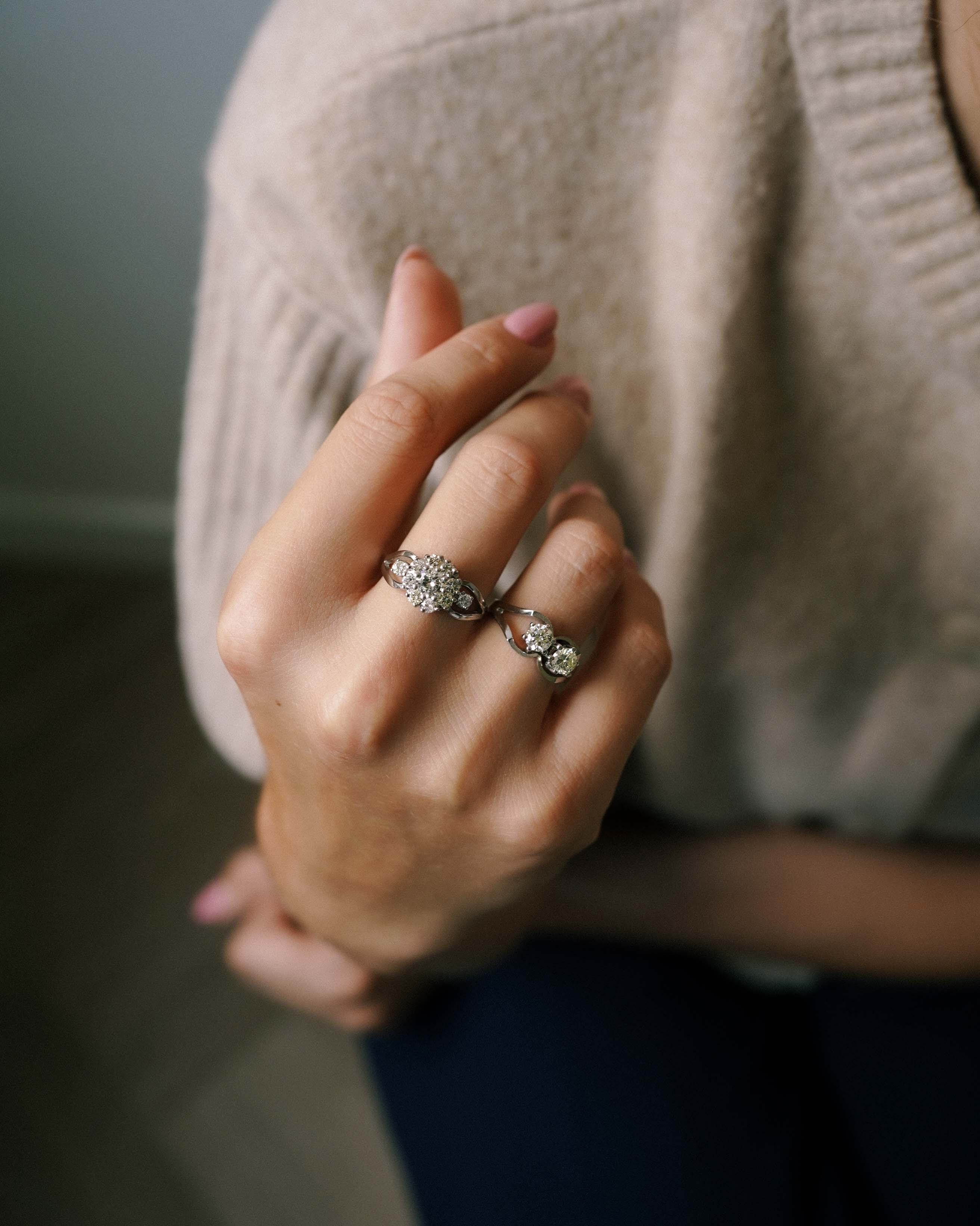Elien | 14K White Gold Brilliant (1ct) Cluster Ring