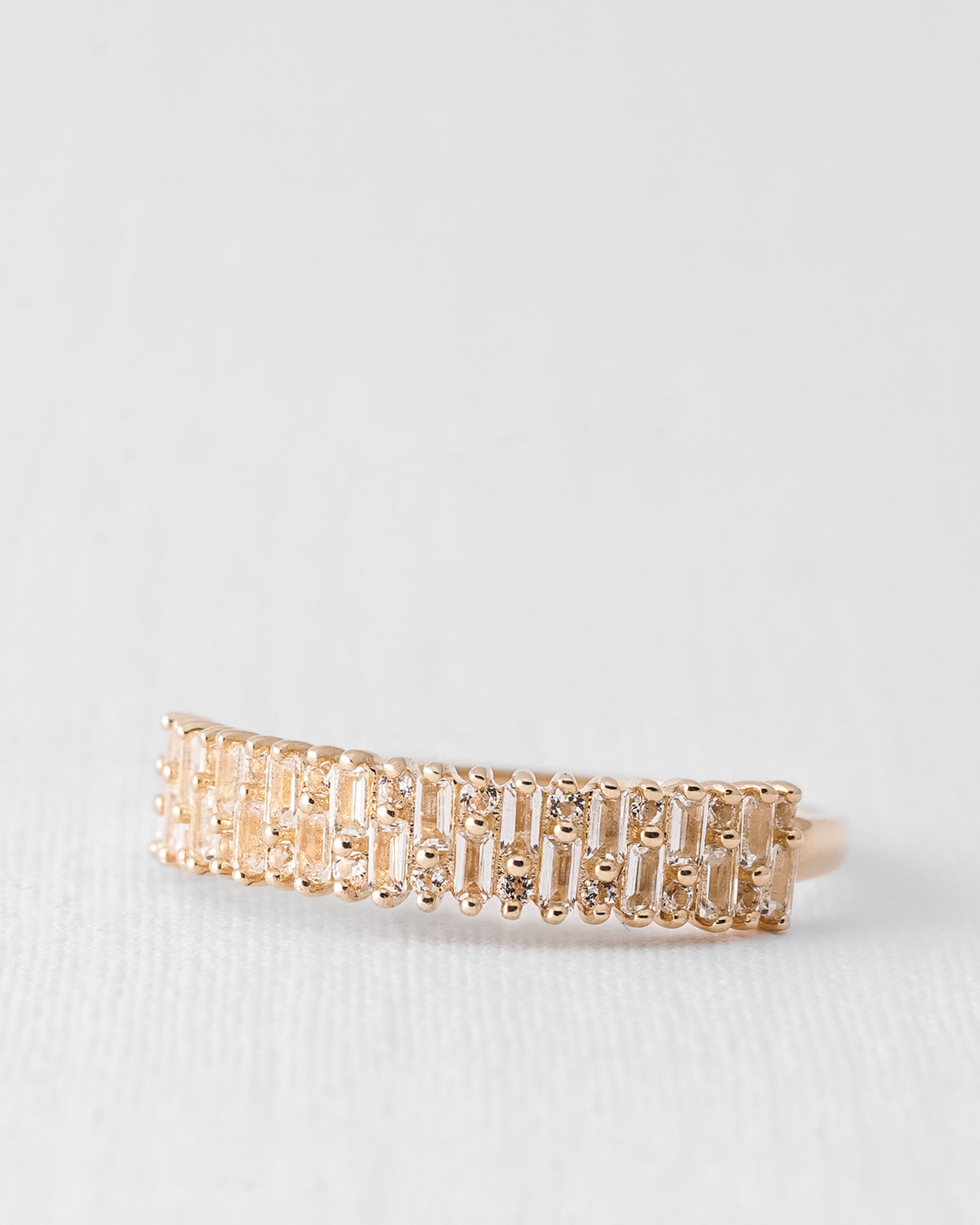 Althea | 14K Witte Topaas Baguette Statement Ring