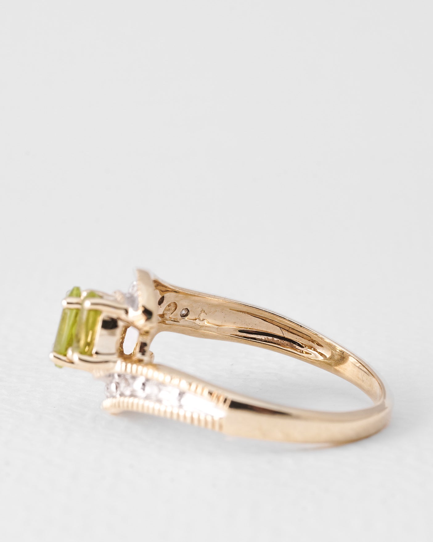Sela | Vintage Peridote & Diamond Ring