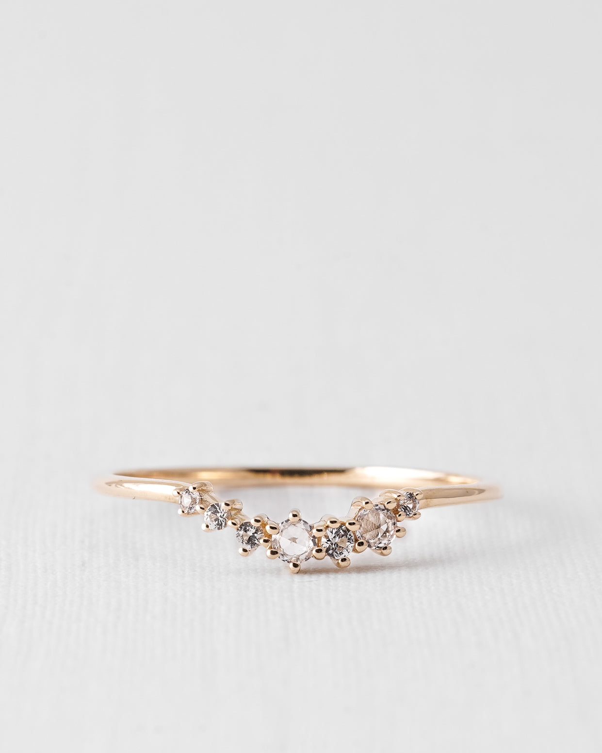 Sylara | 14K White Sapphire Pavé Ring