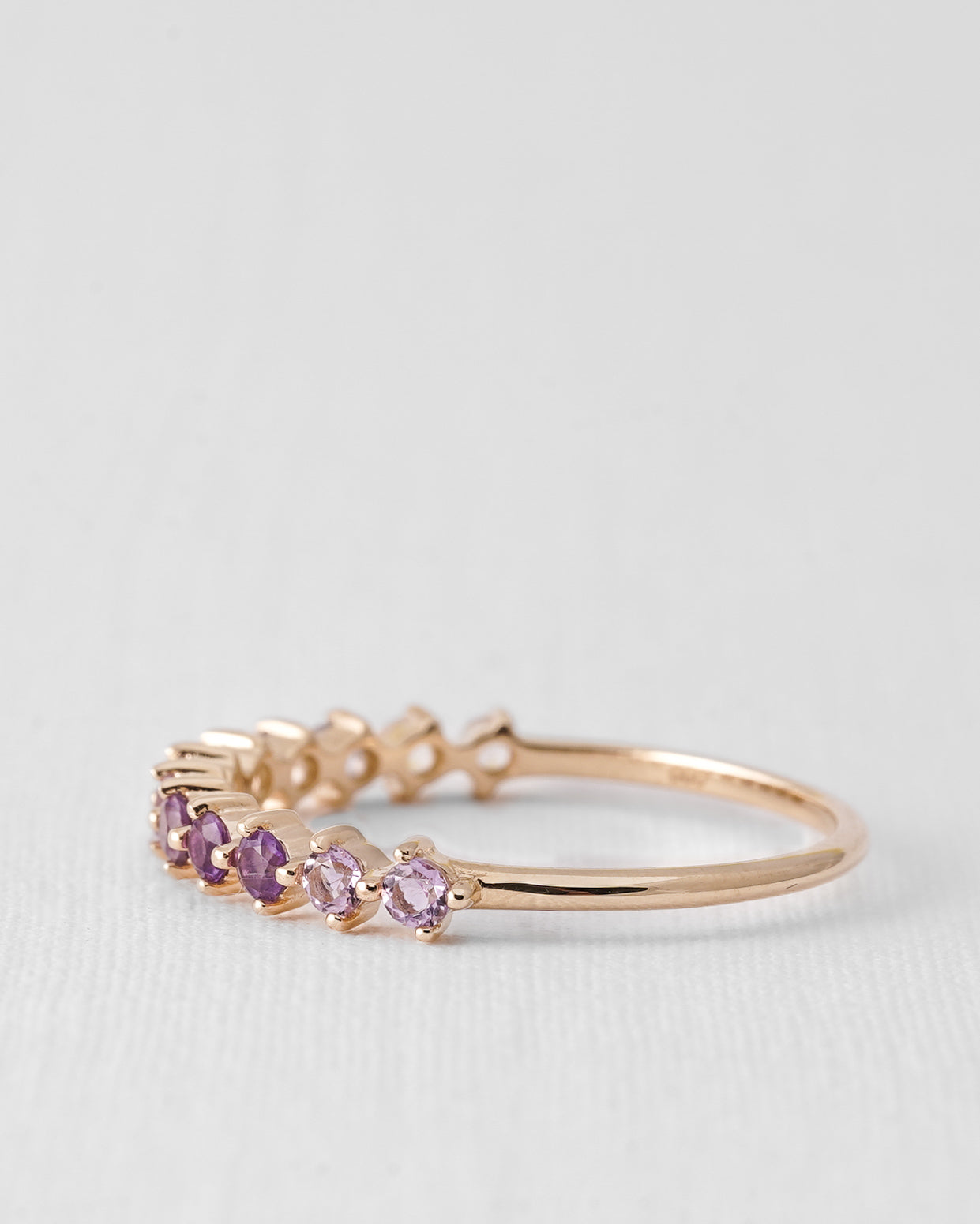 Vionne | 14K Amethyst, Cordierite & White Sapphire Pavé Ring