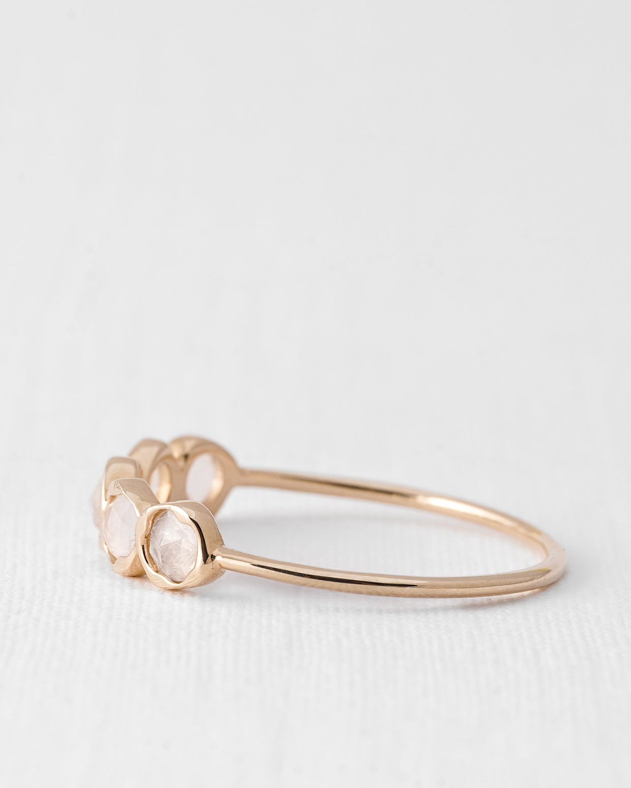 Nerea | 14K Moonstone Half Eternity Ring