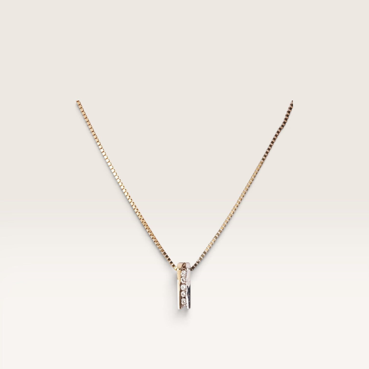 Elodie | 14K Twotone Diamant Hanger - Menina Amsterdam