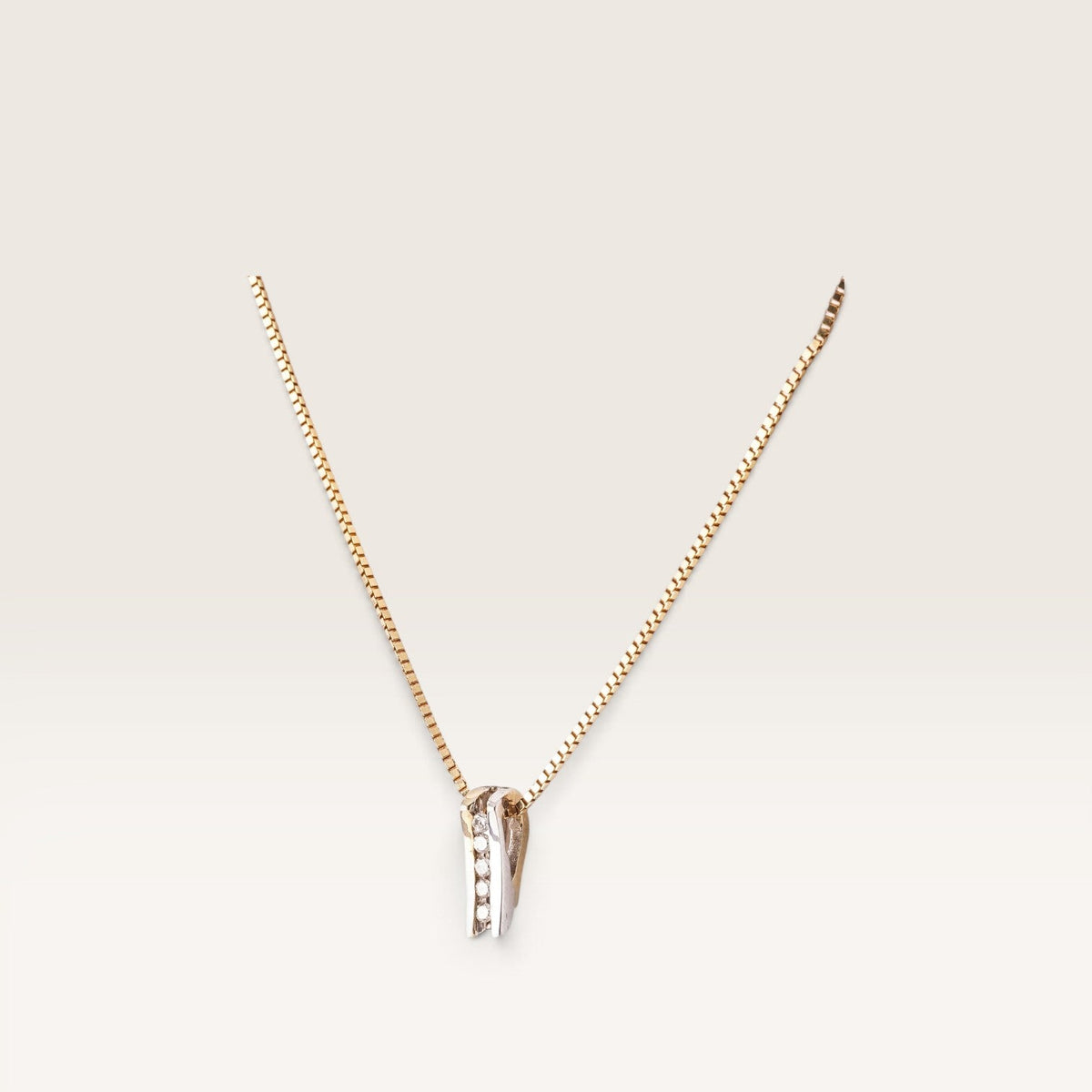 Elodie | 14K Two-Tone Diamond Pendant - Menina Amsterdam