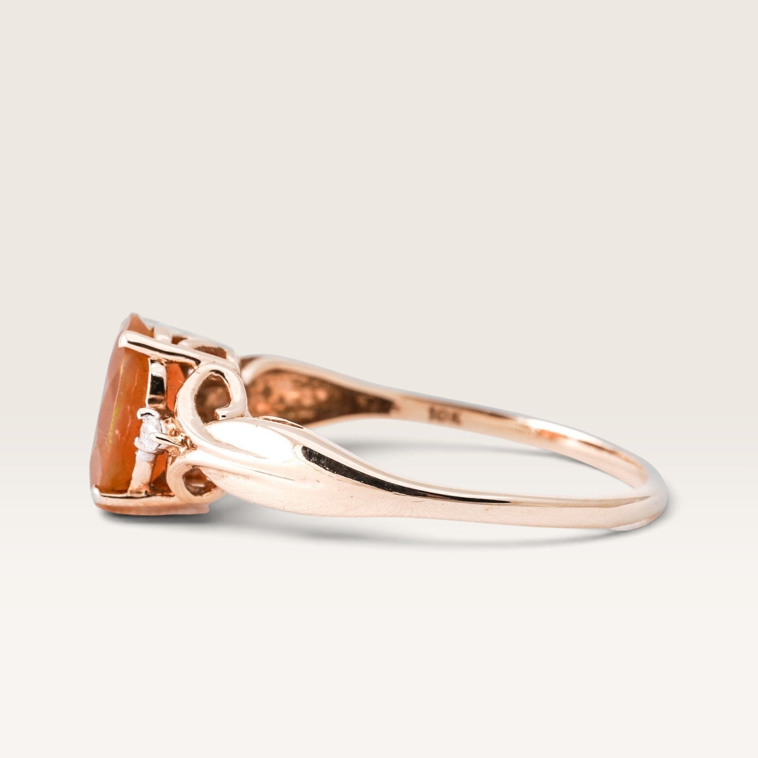 Fiora | Vintage Opal & Diamond Three-Stone Ring - Menina Amsterdam