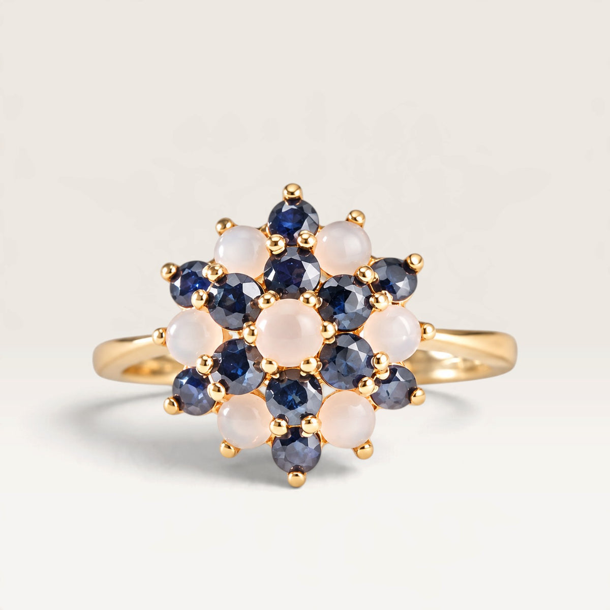 Florine| Vintage Opaal en Saffier ring - Menina Amsterdam