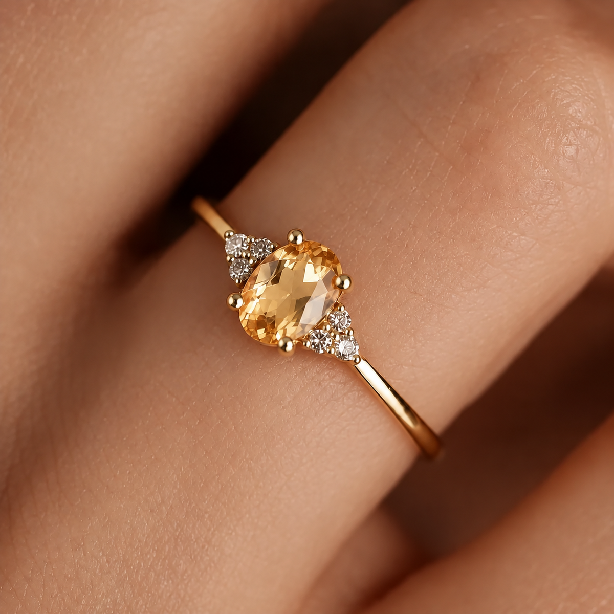Amelie | Citrien & Diamant Ring
