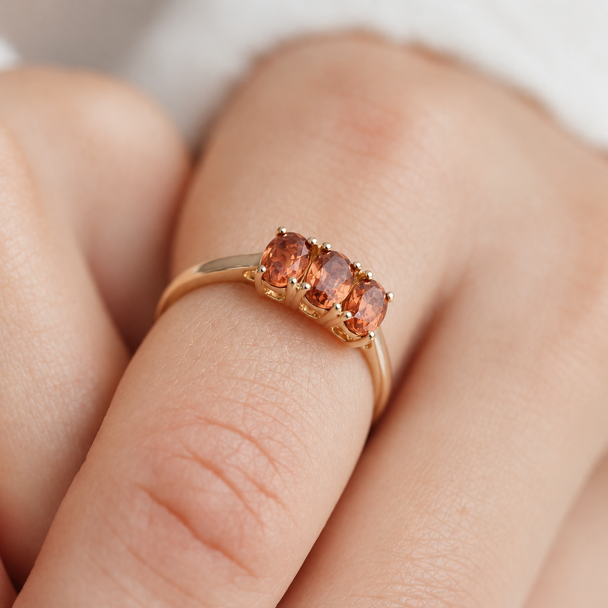 Philine | Vintage bruine Zirkonia ring - Menina Amsterdam