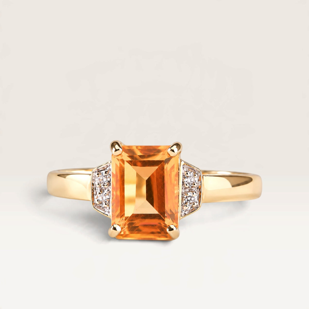 Josefien | Vintage Citrien en Diamant ring - Menina Amsterdam