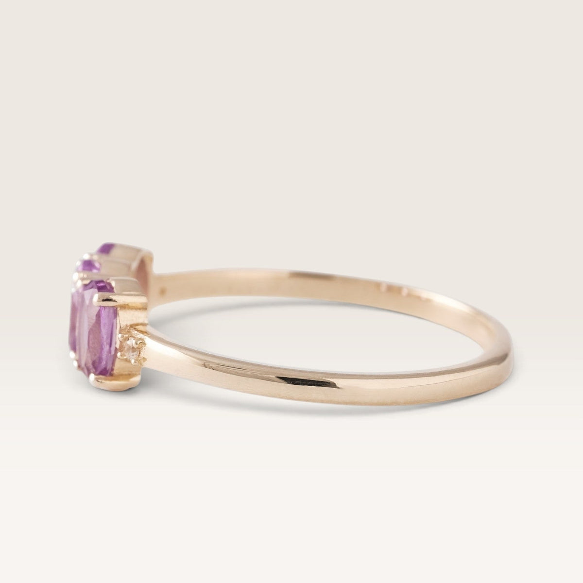 Julie | Triple Amethist & Diamant Ring - Menina Amsterdam