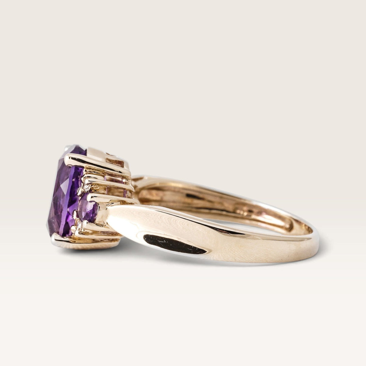Maribel | Vintage Amethist en Diamant Cluster Ring - Menina Amsterdam