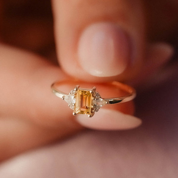 Noa | Citrien & Diamant Ring - Menina Amsterdam