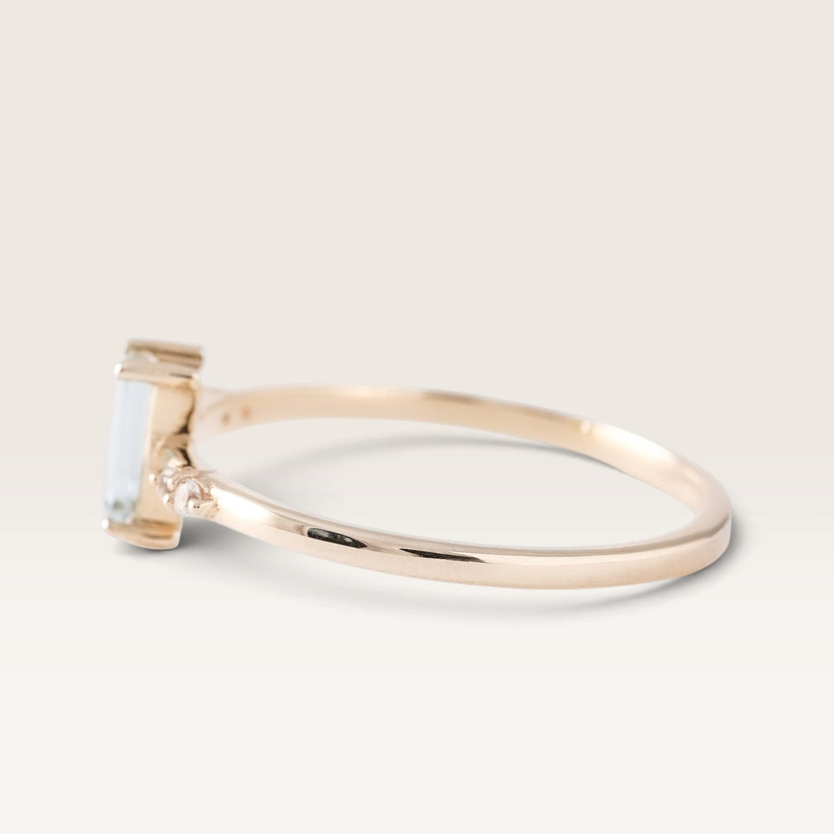 Nova | Aquamarijn Baguette & Diamant Ring - Menina Amsterdam