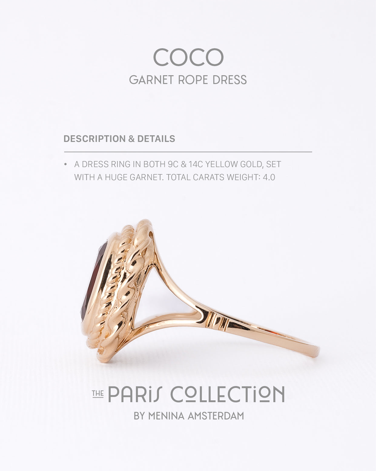 Coco | 9K & 14K Granaat Rope Dress