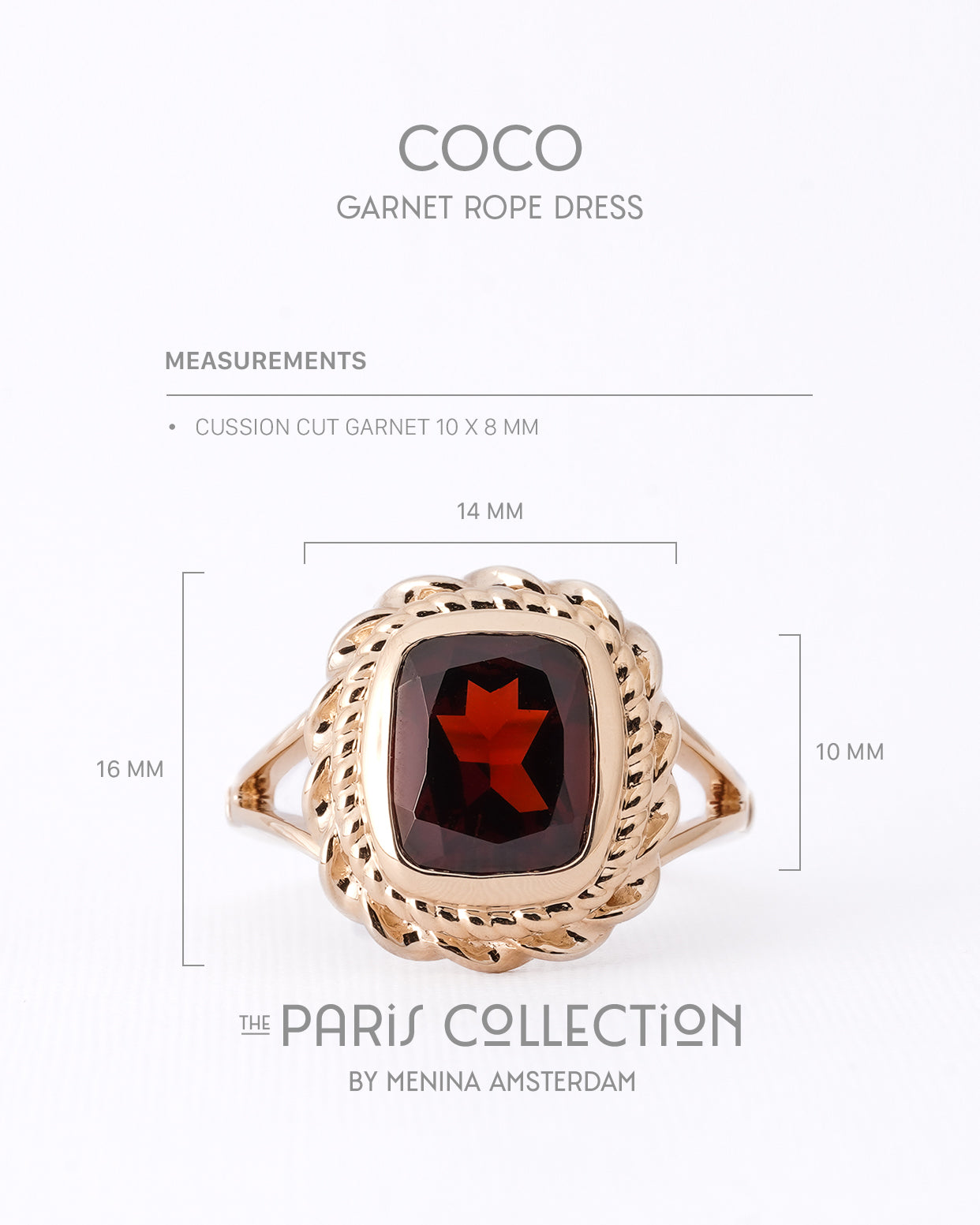 Coco | 9K & 14K Granaat Rope Dress