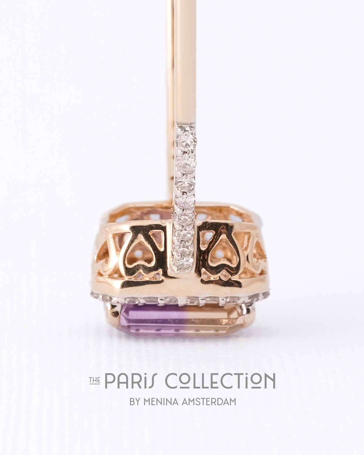 Julie | 9K & 14K Ametrien & Diamant Cluster