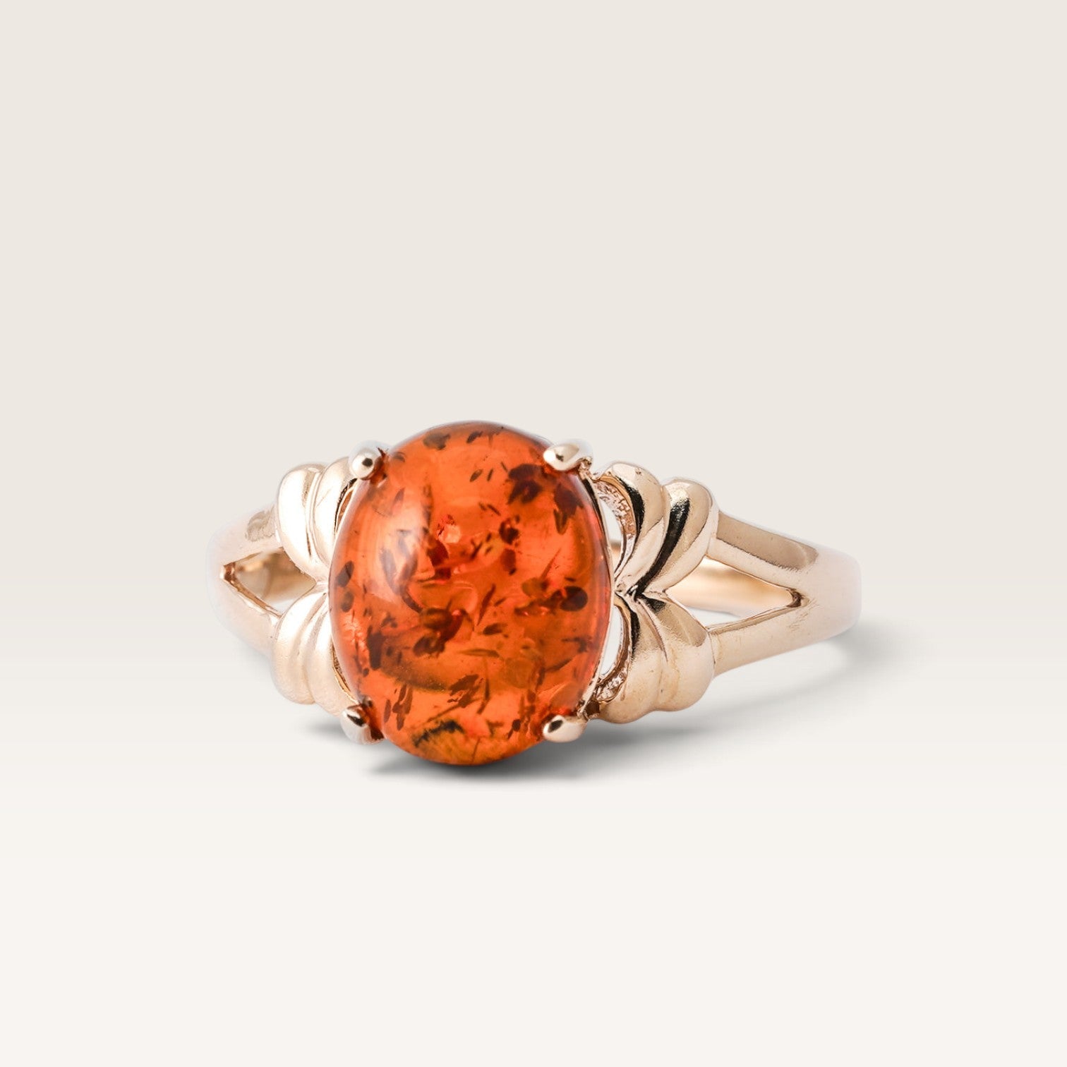 Verina | Vintage Amber Solitaire Ring - Menina Amsterdam