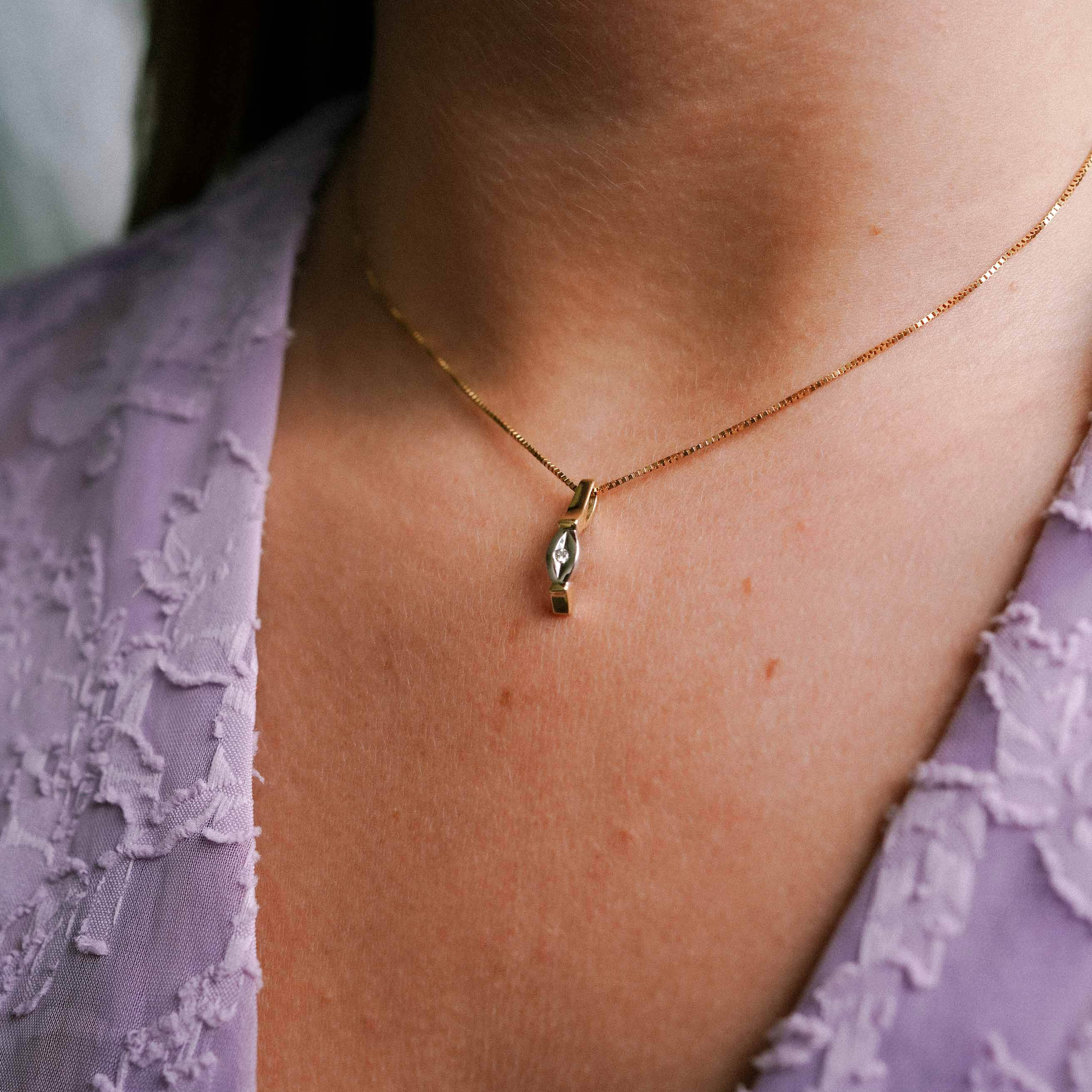 Amelina | 14K Diamant Hanger - Menina Amsterdam