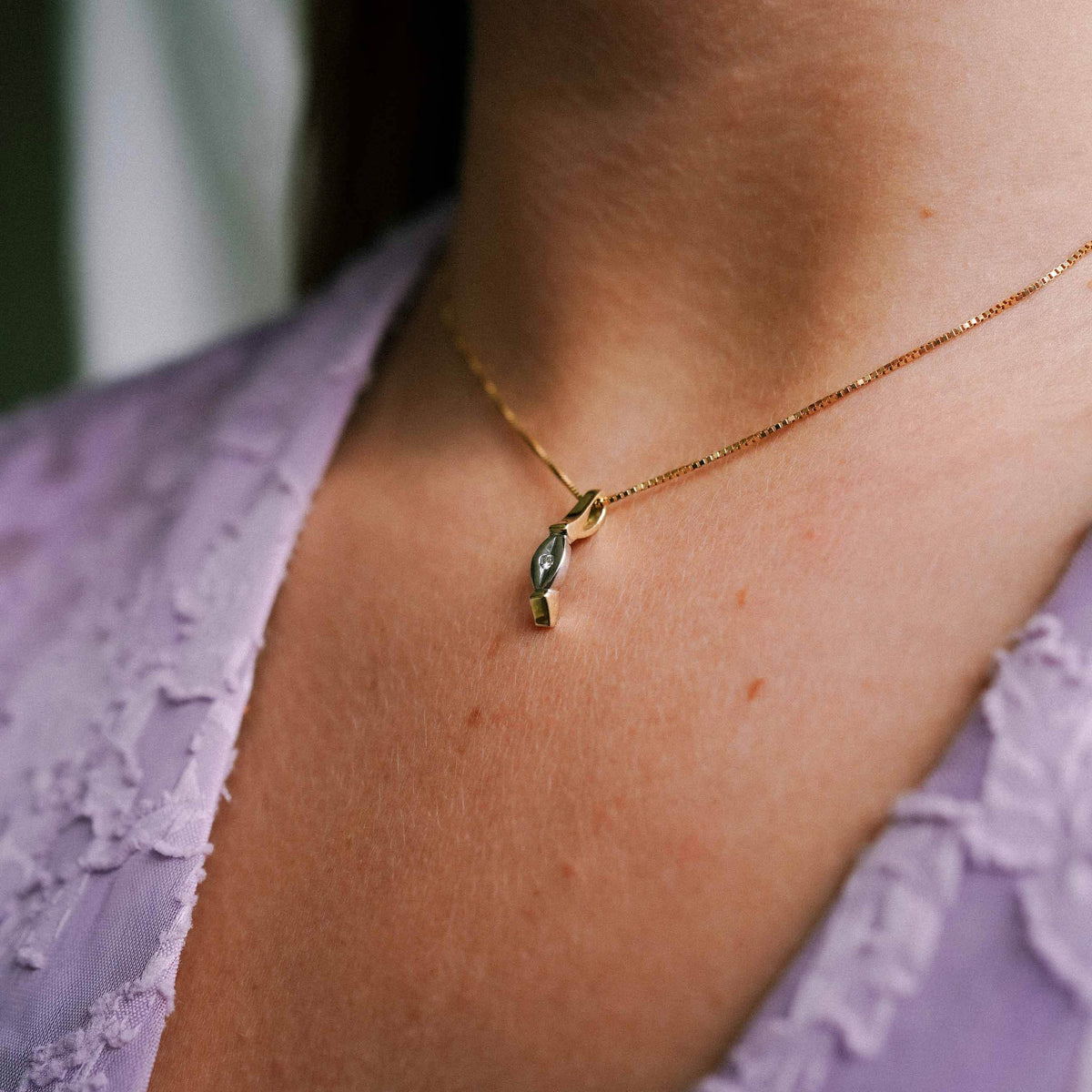 Amelina | 14K Diamond Pendant - Menina Amsterdam