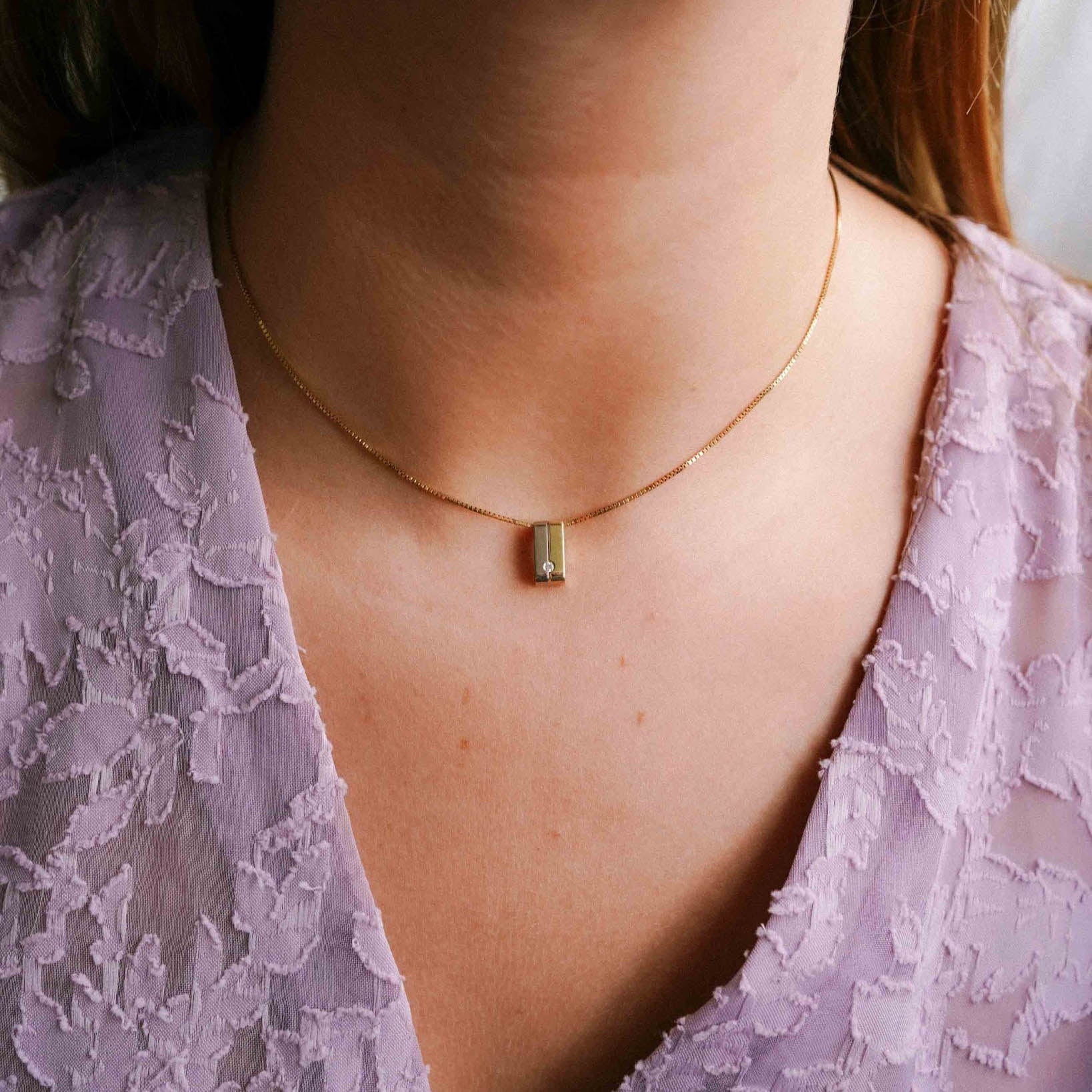 Astra | 14K Twotone Diamant Hanger - Menina Amsterdam