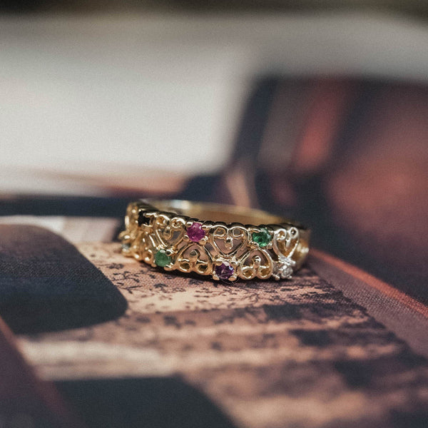 Coralie | Vintage “Dearest” Ring - Menina Amsterdam