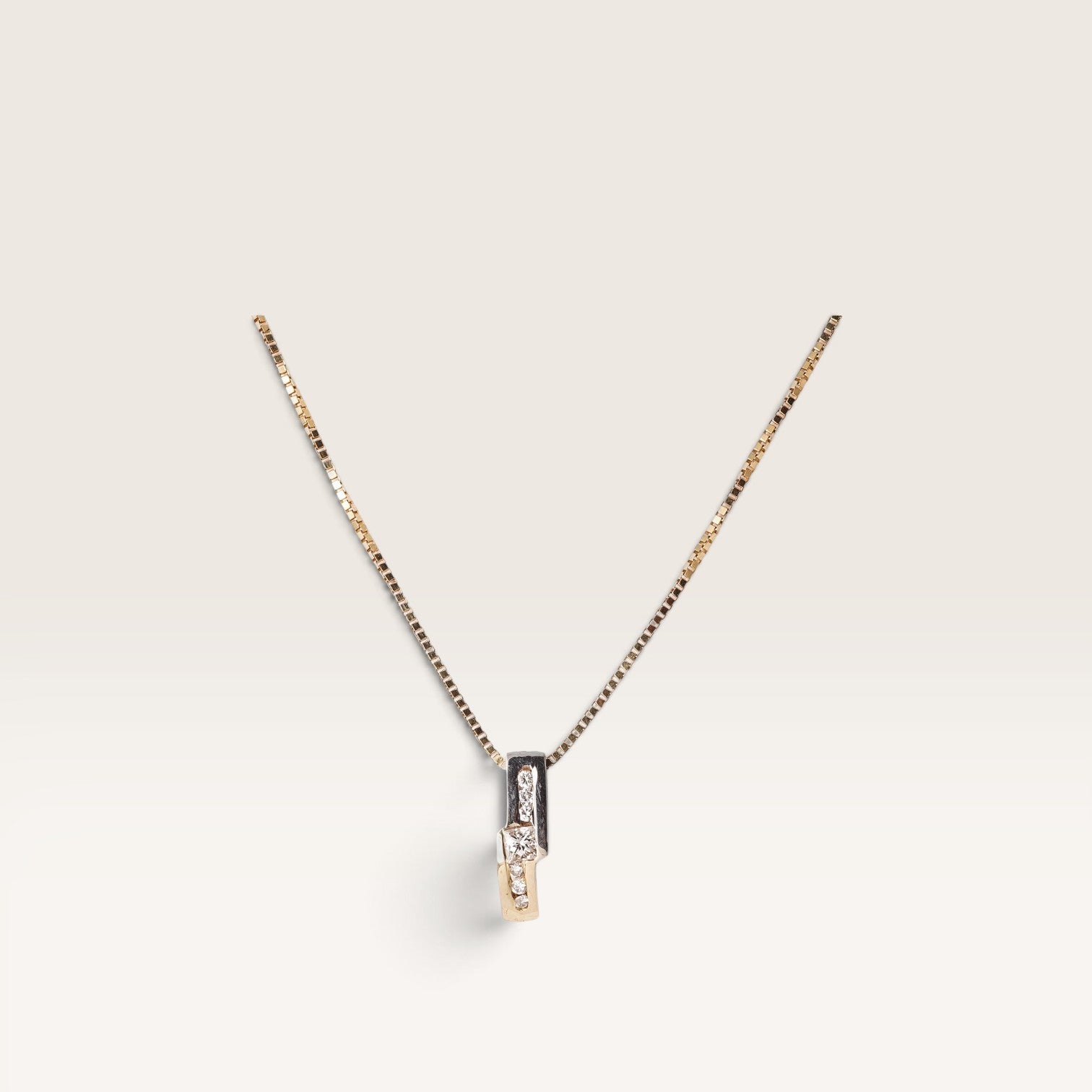 Ebba | 14K Twotone Diamant Hanger - Menina Amsterdam