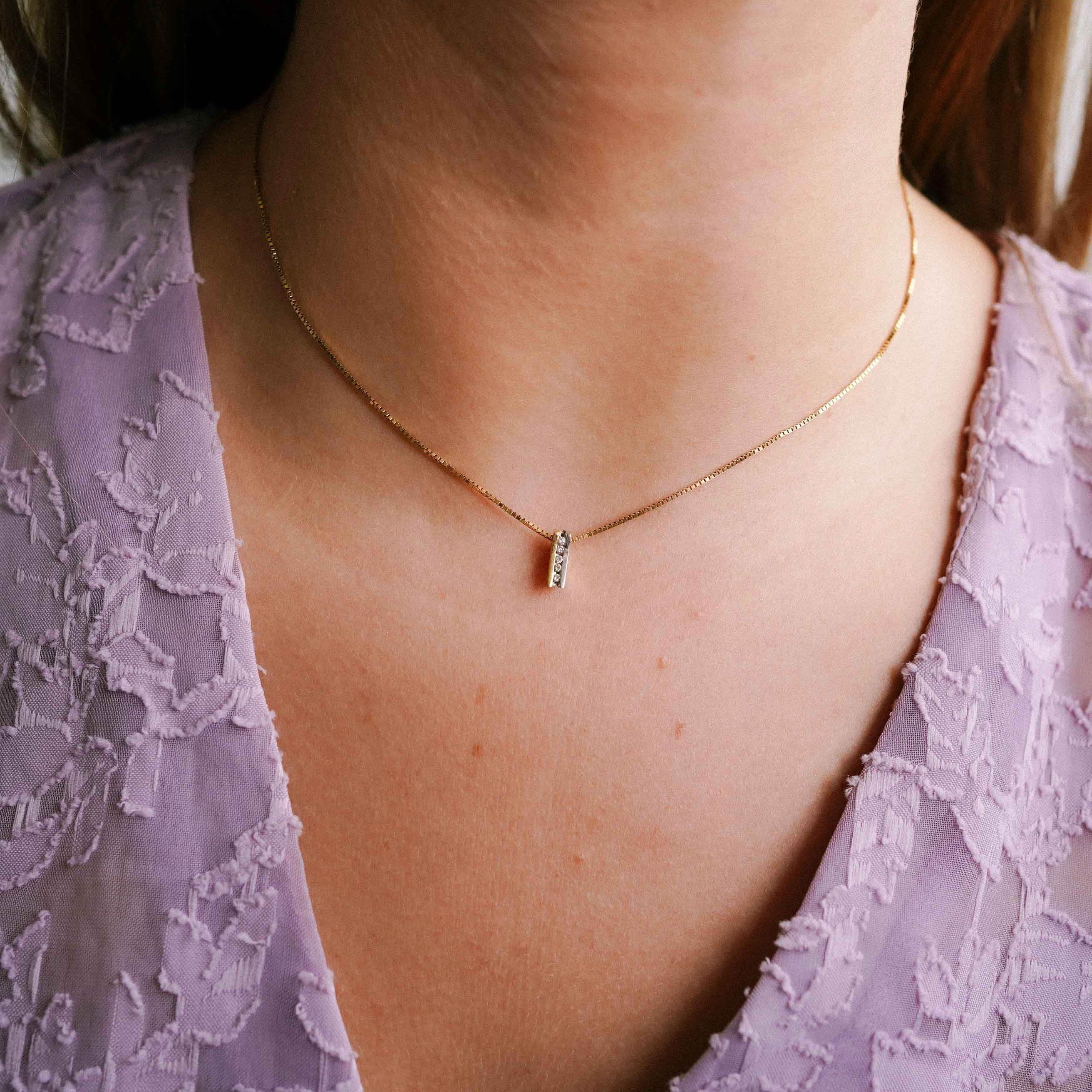 Elodie | 14K Twotone Diamant Hanger - Menina Amsterdam