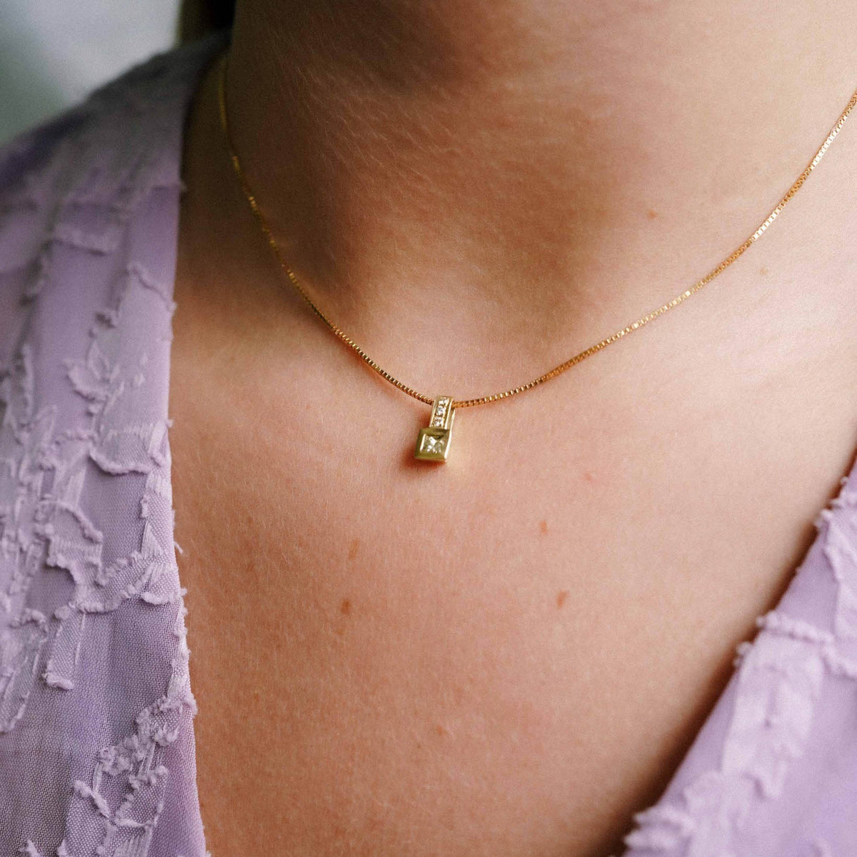 Ema | 14K Diamond Pendant - Menina Amsterdam