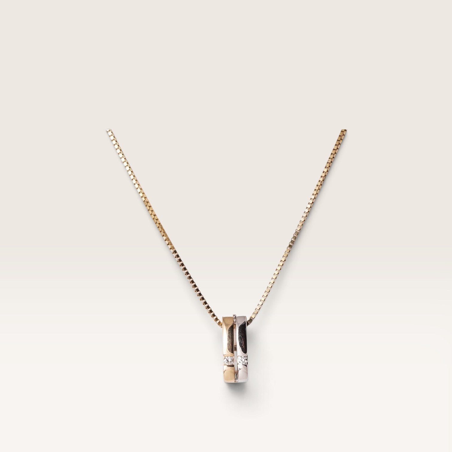 Grace | 14K Twotone Diamant Hanger - Menina Amsterdam