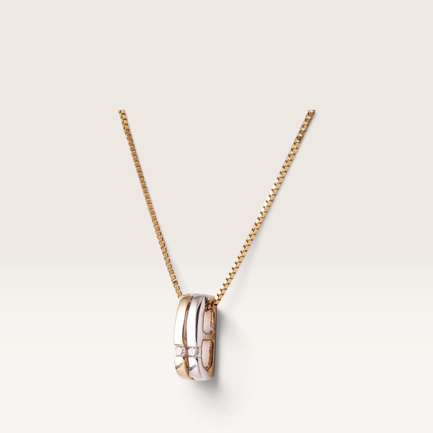 Grace | 14K Twotone Diamant Hanger - Menina Amsterdam