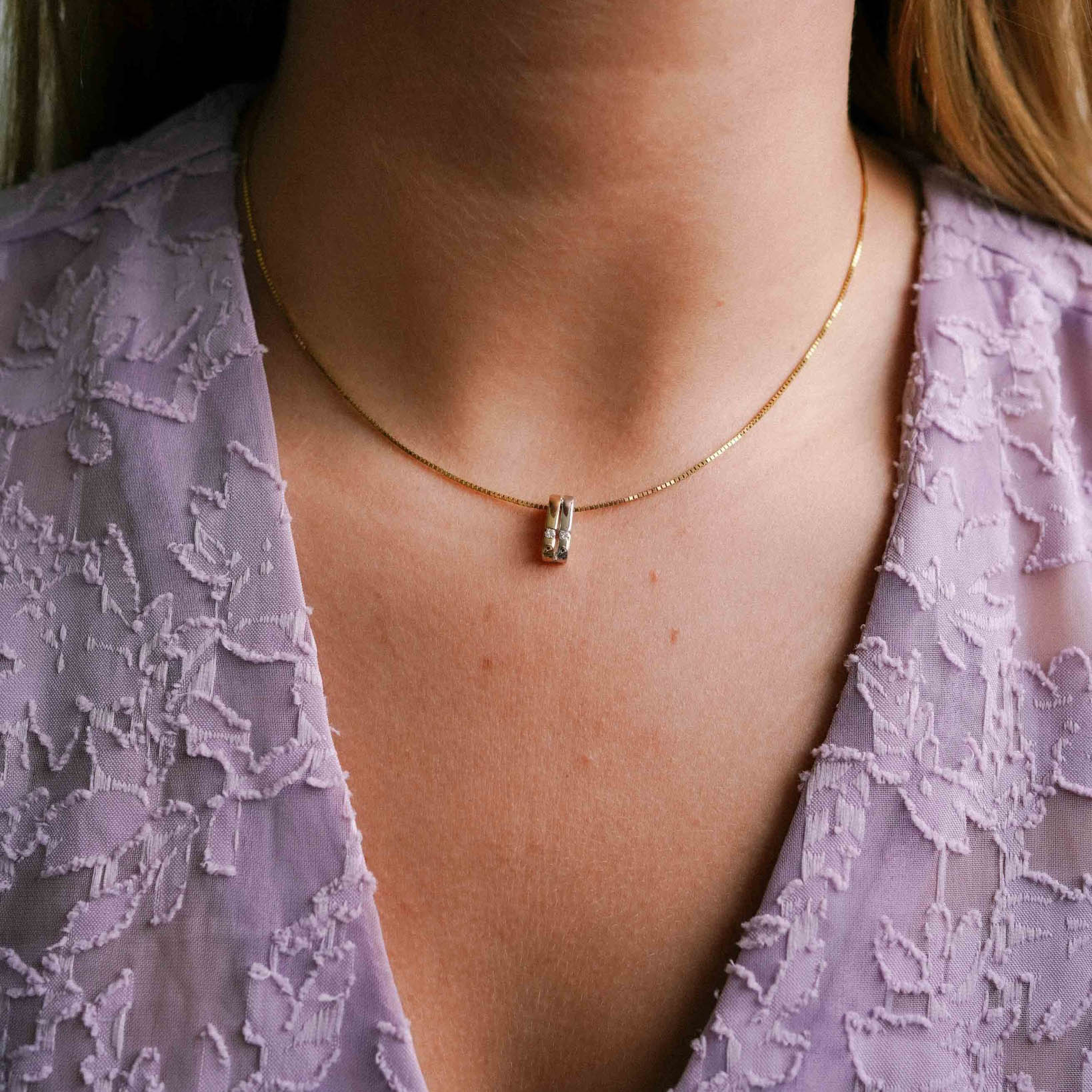 Grace | 14K Twotone Diamant Hanger - Menina Amsterdam