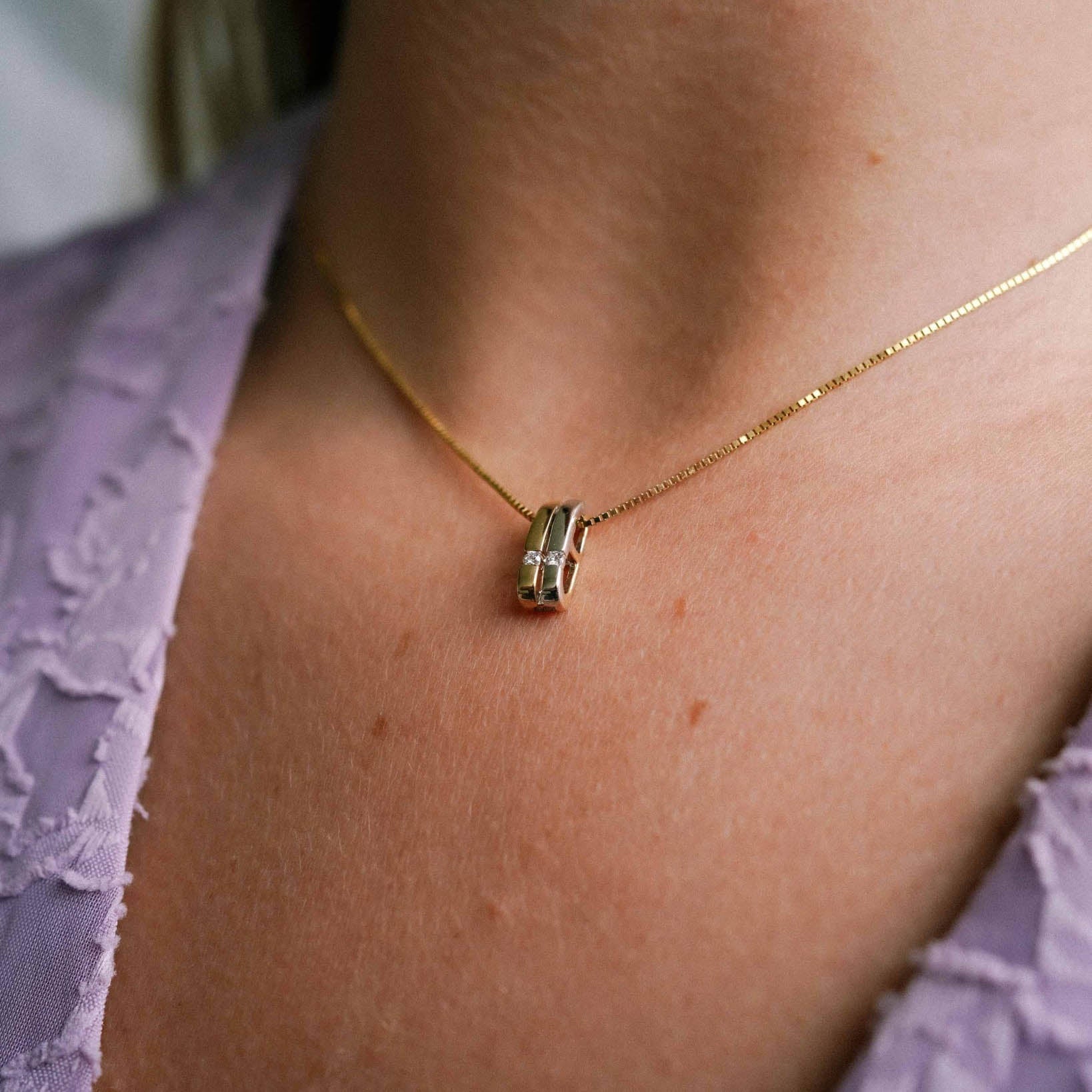 Grace | 14K Twotone Diamant Hanger - Menina Amsterdam