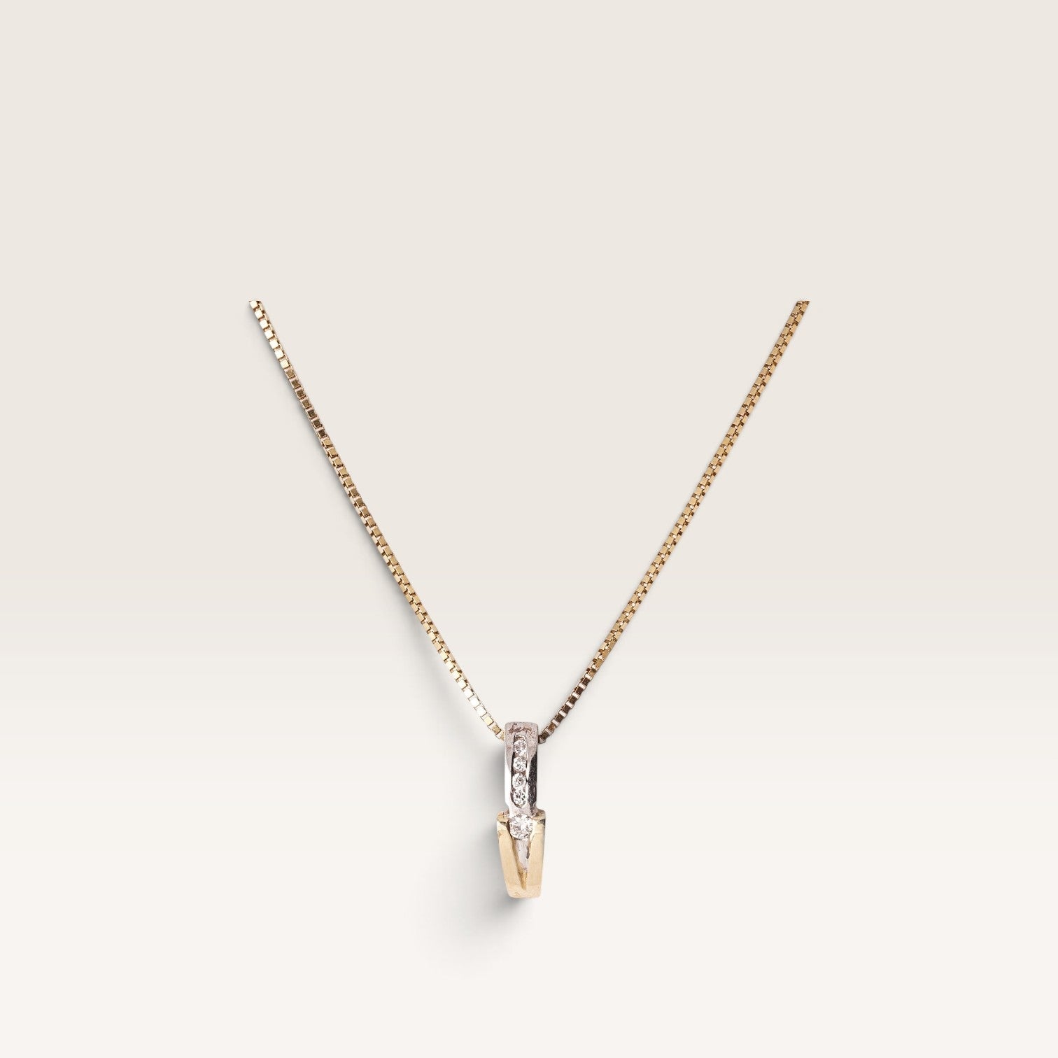 Isalie | 14K Twotone Diamant Hanger - Menina Amsterdam