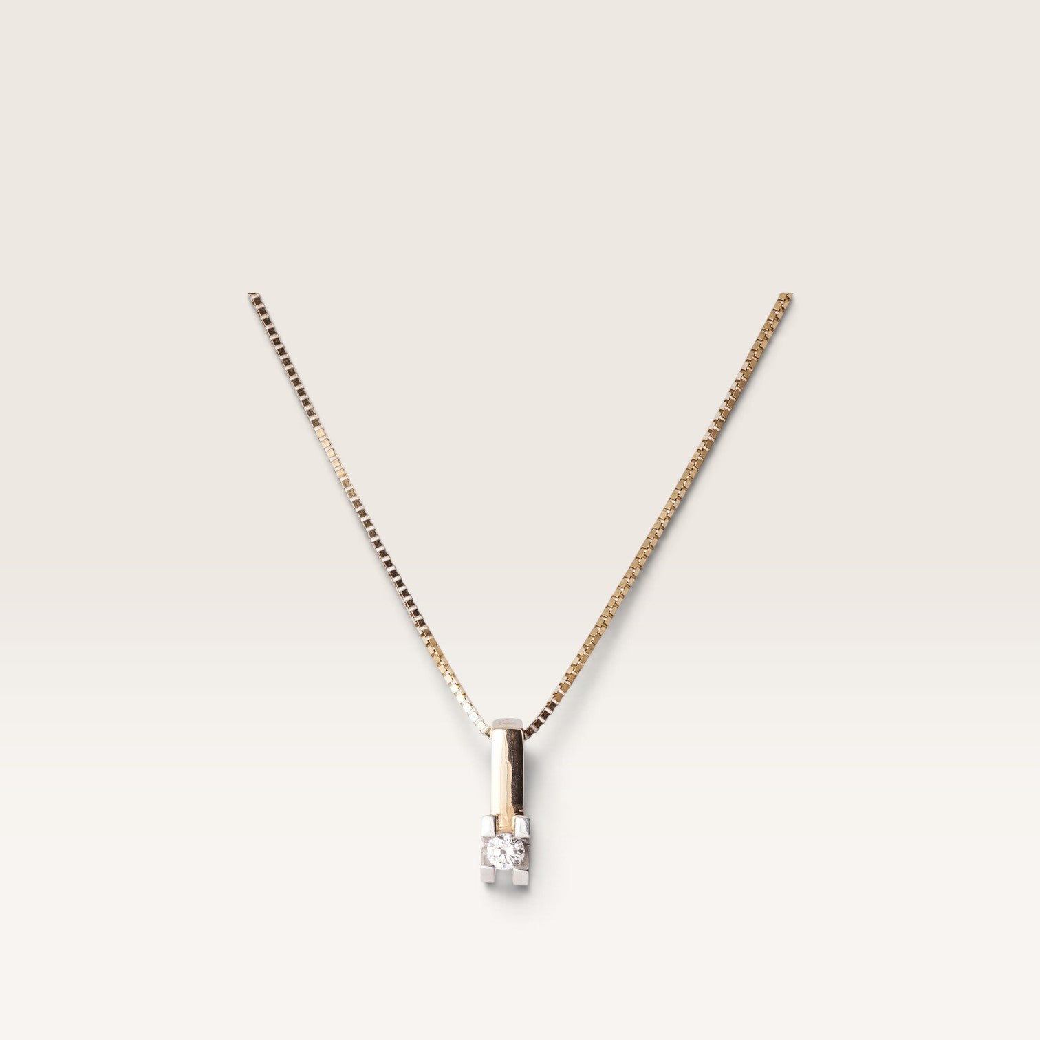 Johanna | 14K Twotone Diamant Hanger - Menina Amsterdam
