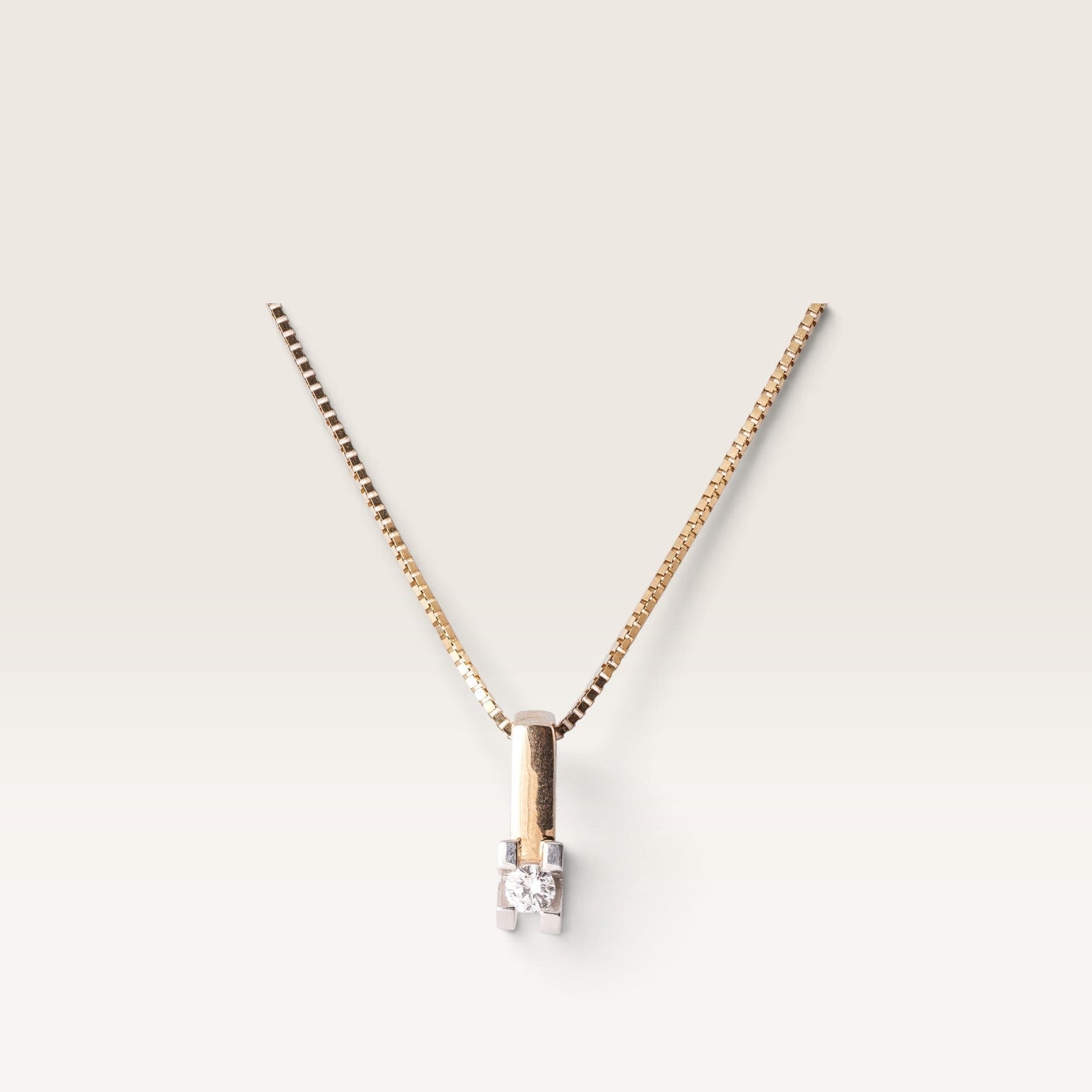 Johanna | 14K Twotone Diamant Hanger - Menina Amsterdam