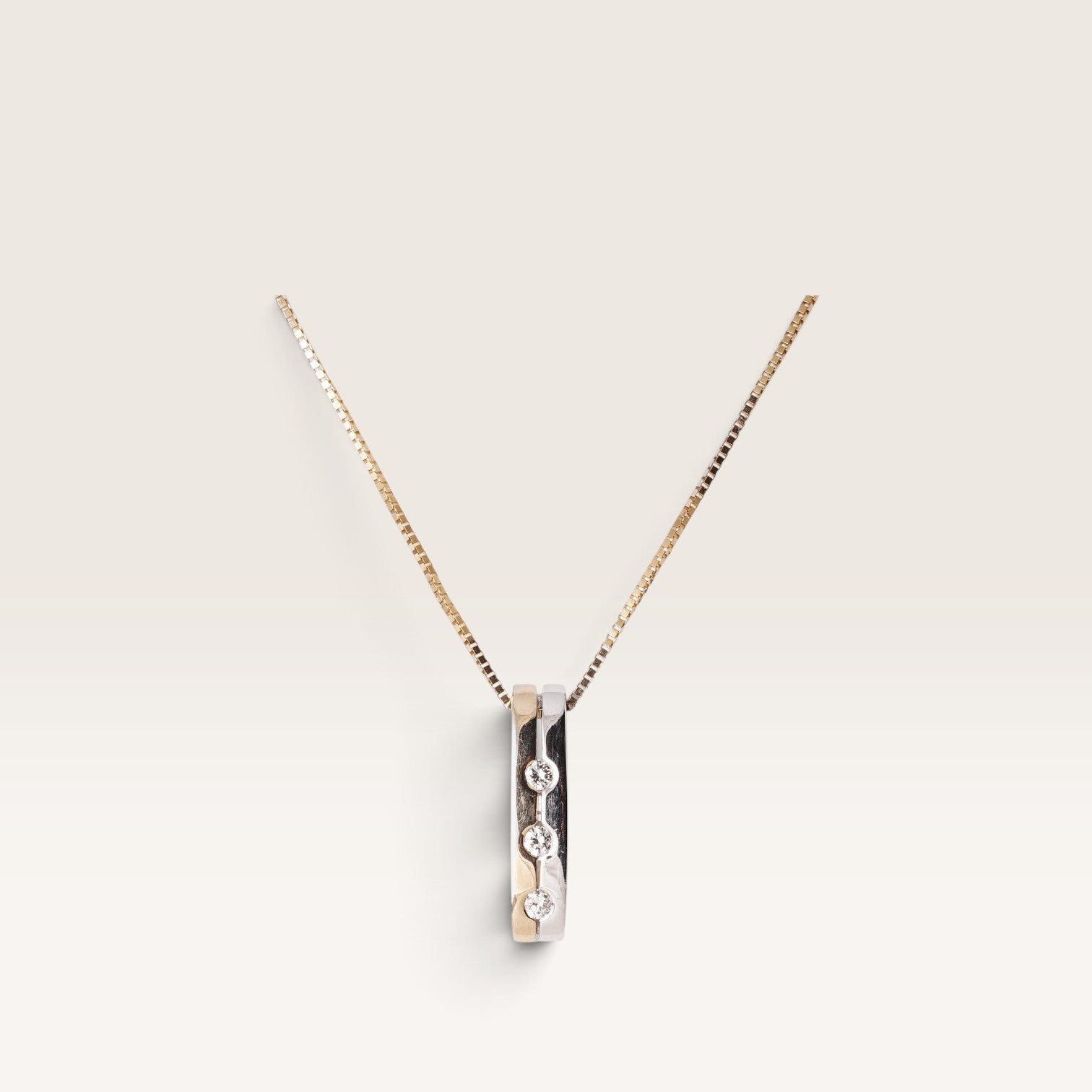 Lerina | 14K Twotone Diamant Hanger - Menina Amsterdam