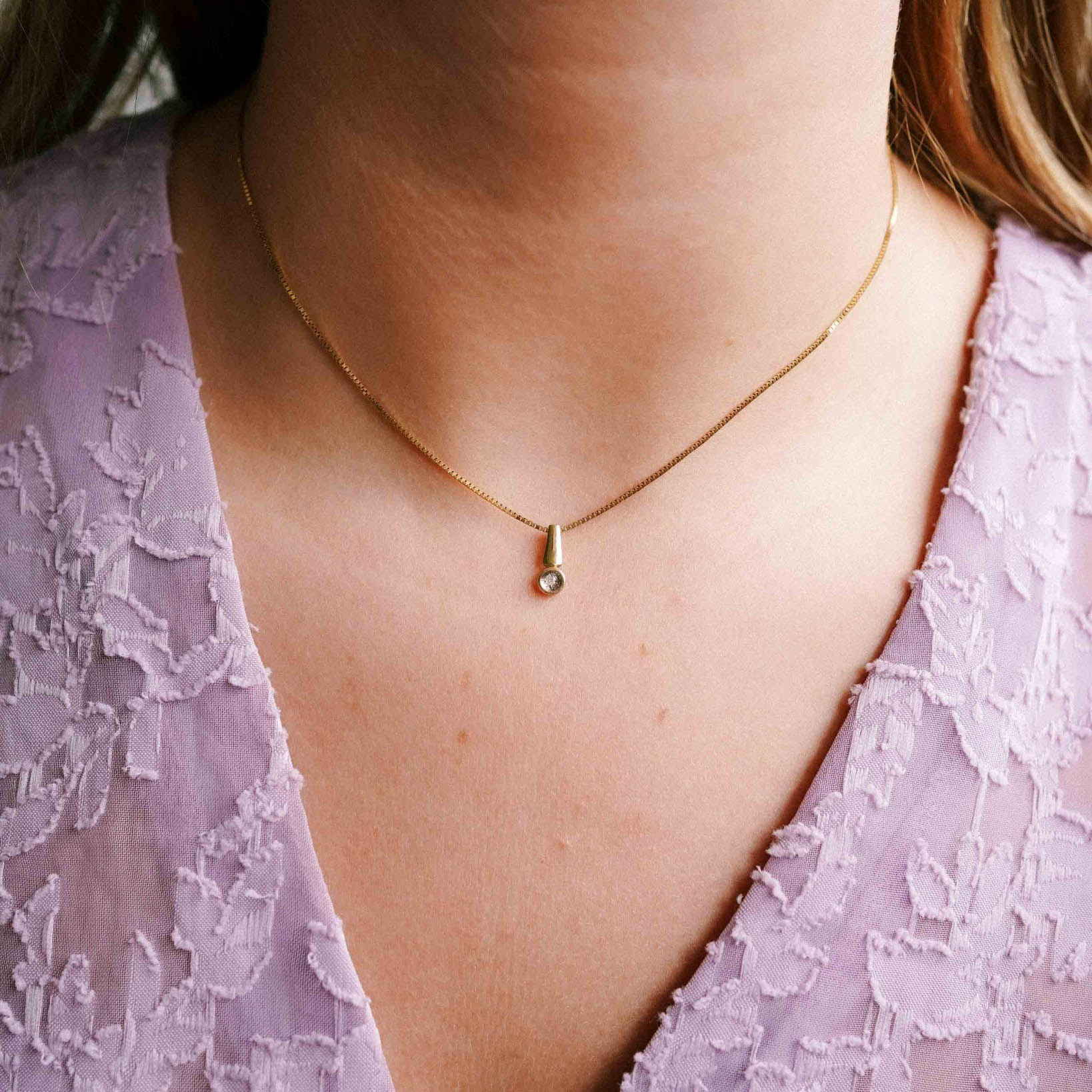 Mireille | 14K Diamond Pendant - Menina Amsterdam