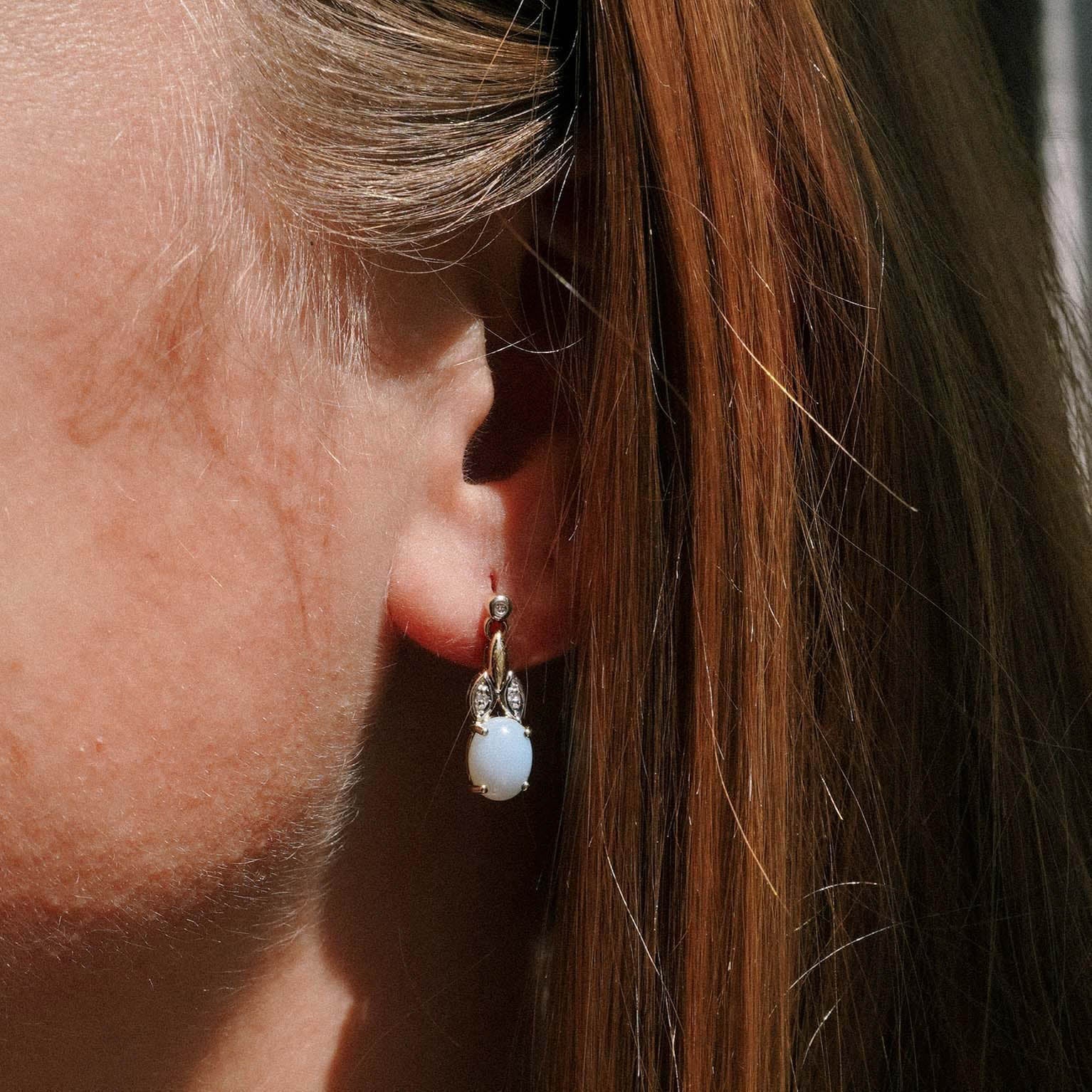Nora | Vintage Kwarts & Diamant Oorbellen - Menina Amsterdam