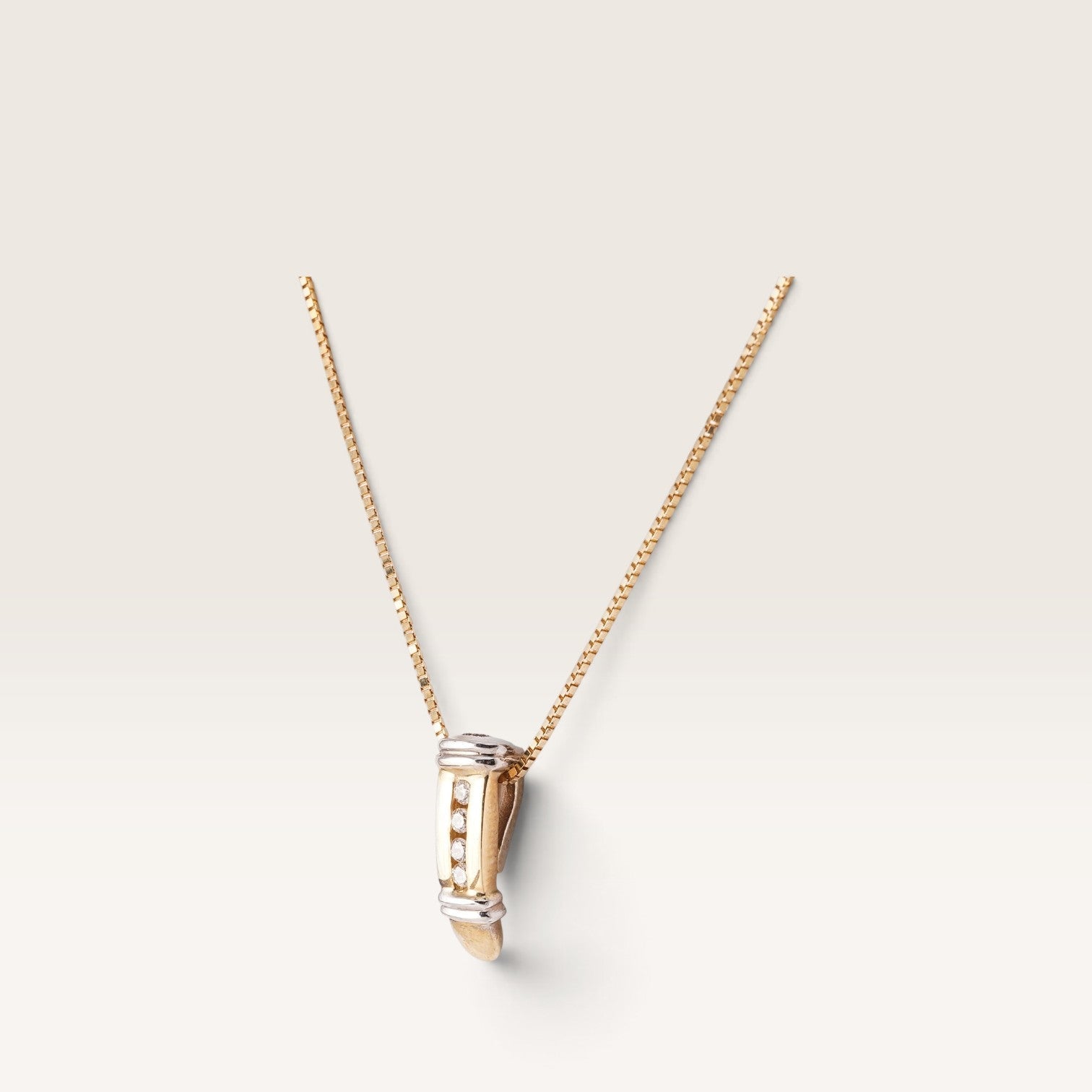 Roselle | 14K Twotone Diamant Hanger - Menina Amsterdam