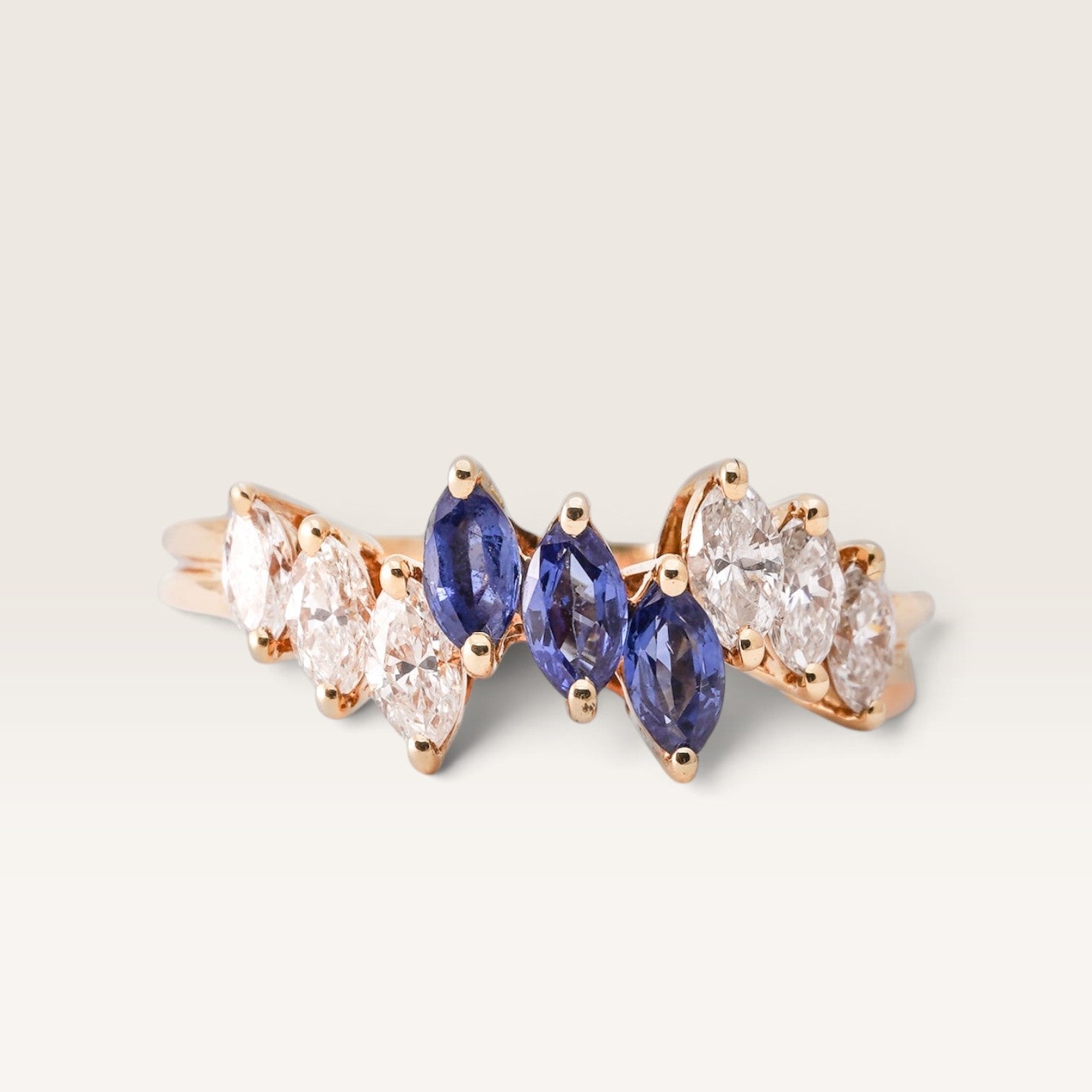 Seleste | 18K Saffier & Diamant Ring - Menina Amsterdam