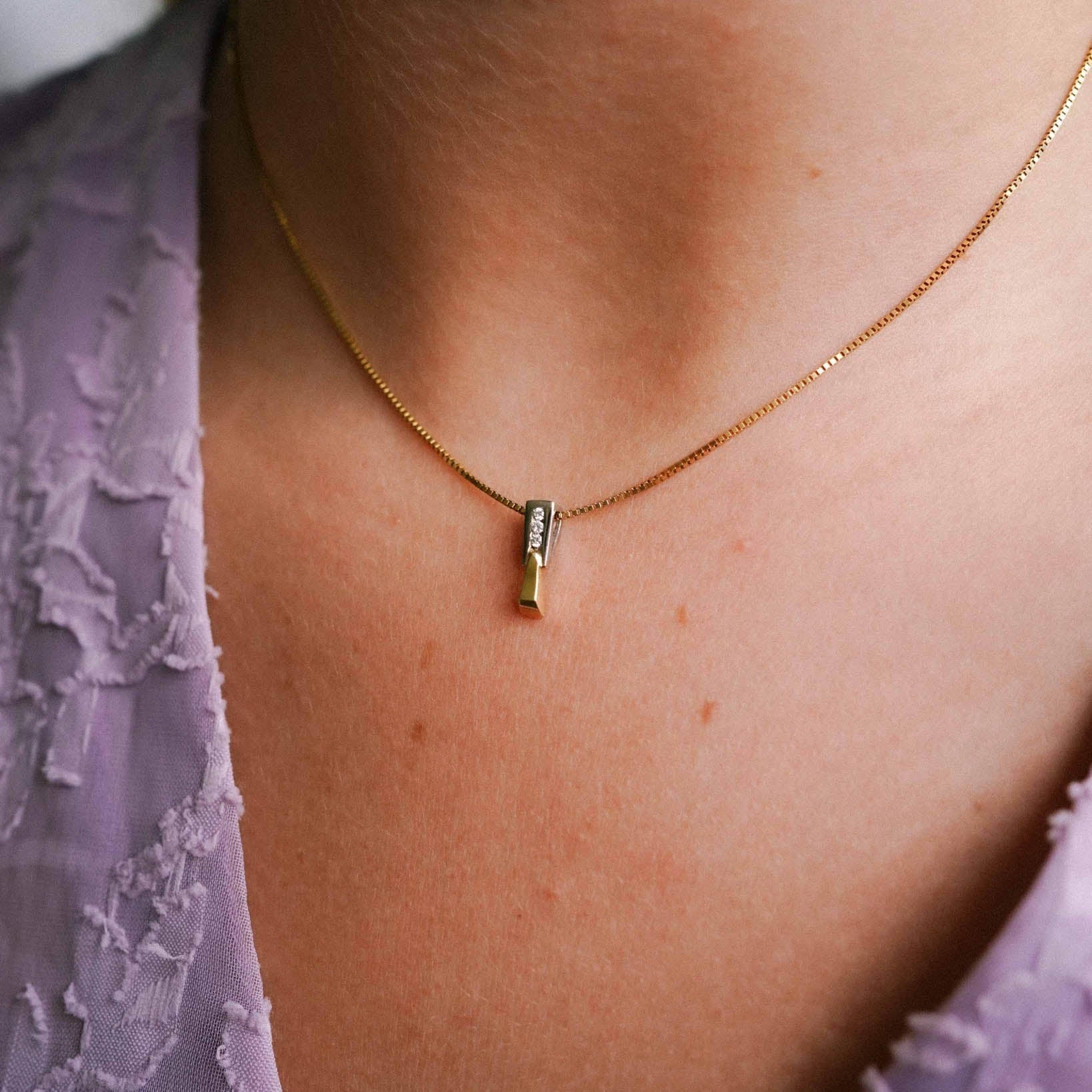 Tahlia | 14K Twotone Diamant Hanger - Menina Amsterdam