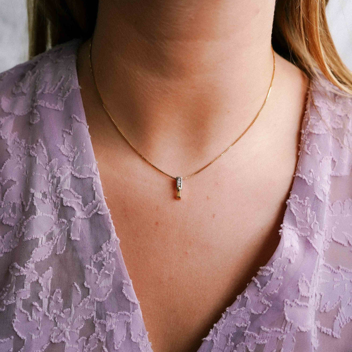 Tahlia | 14K Twotone Diamant Hanger - Menina Amsterdam
