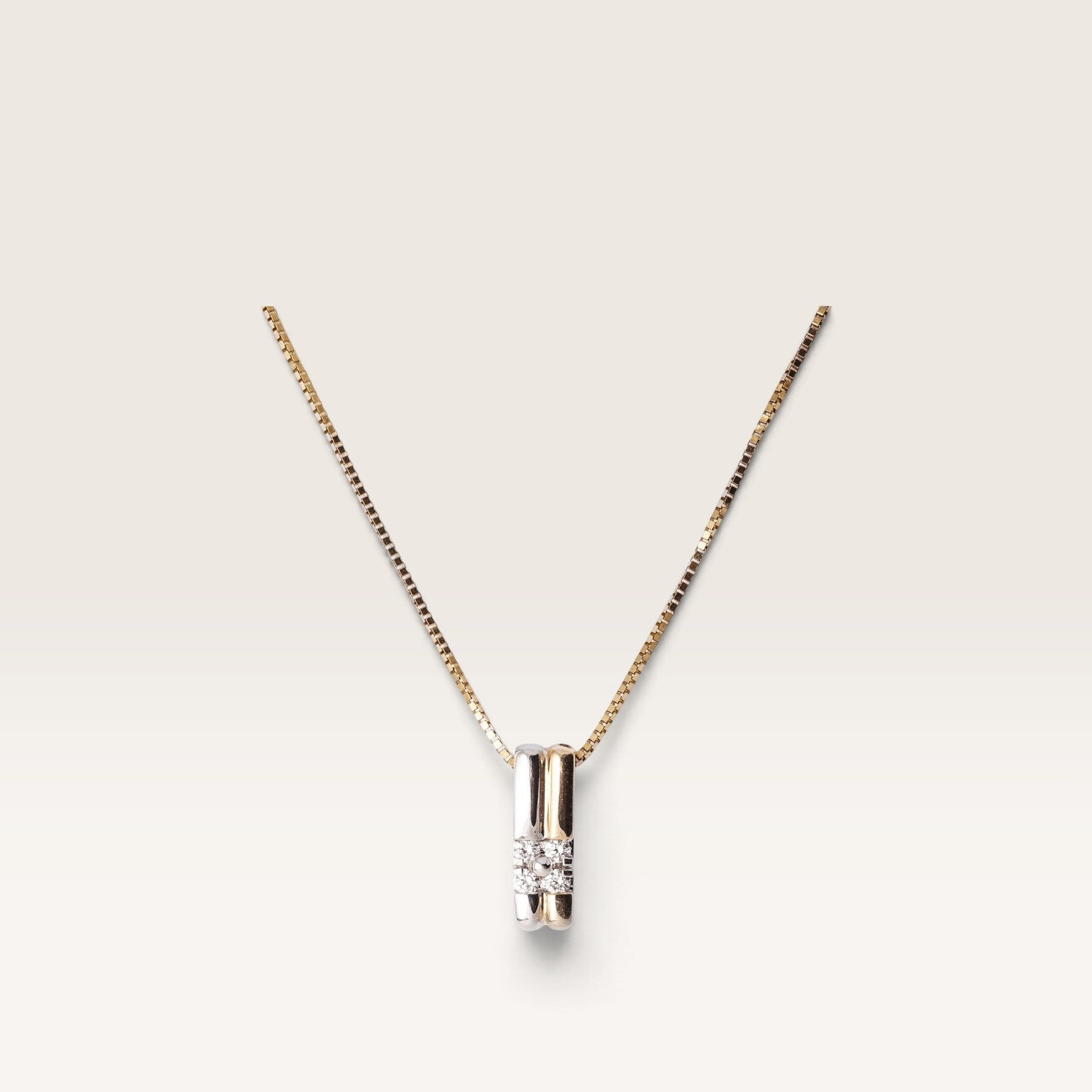 Vivienne | 14K Twotone Diamant Hanger - Menina Amsterdam