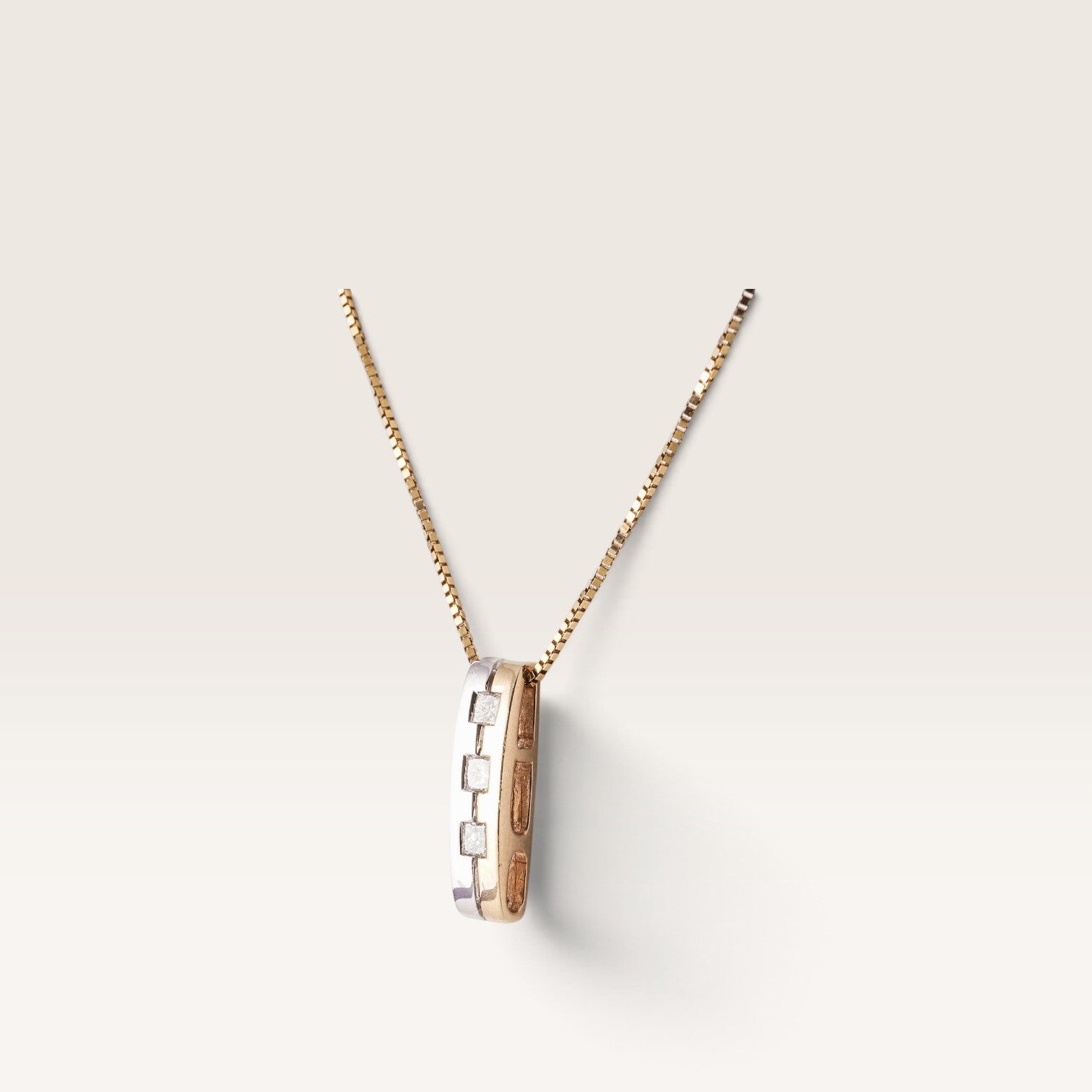 Ziva | 14K Twotone Diamant Hanger - Menina Amsterdam