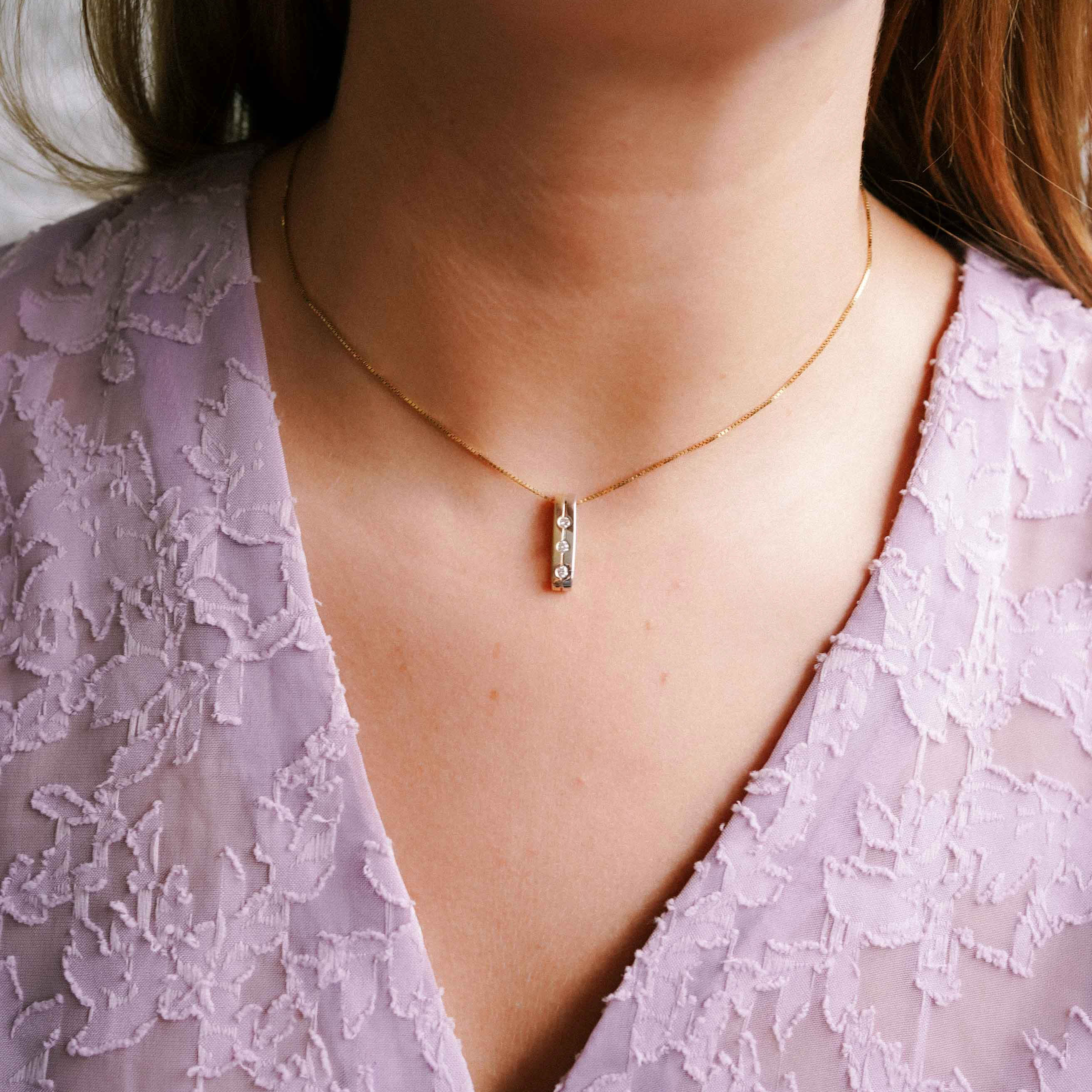 Ziva | 14K Twotone Diamant Hanger - Menina Amsterdam