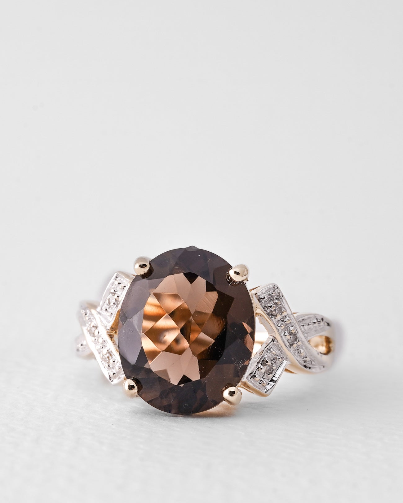Claudette | Vintage Rookkwarts & Diamant Cluster Ring