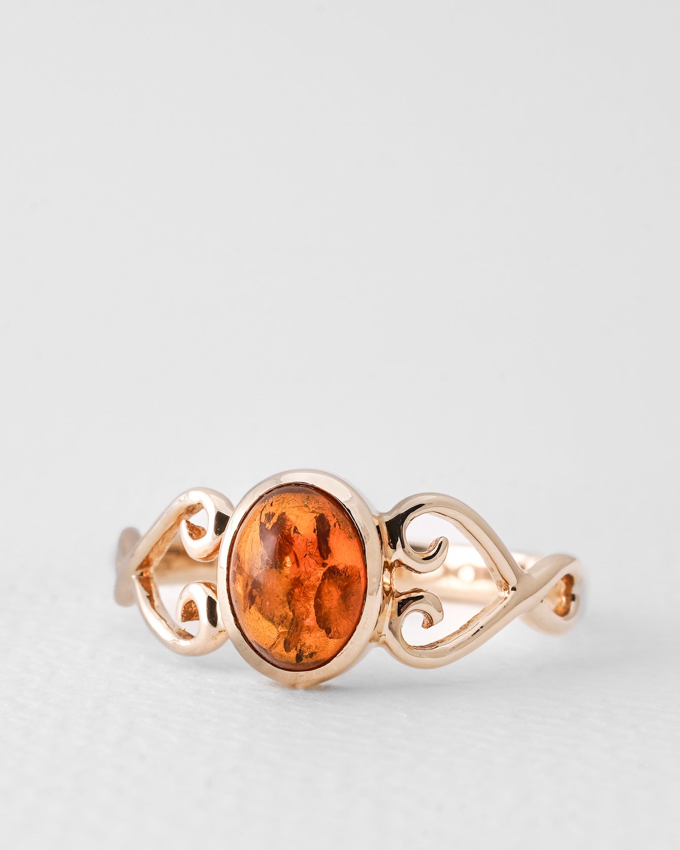 Selene | Vintage Amber Solitaire Ring