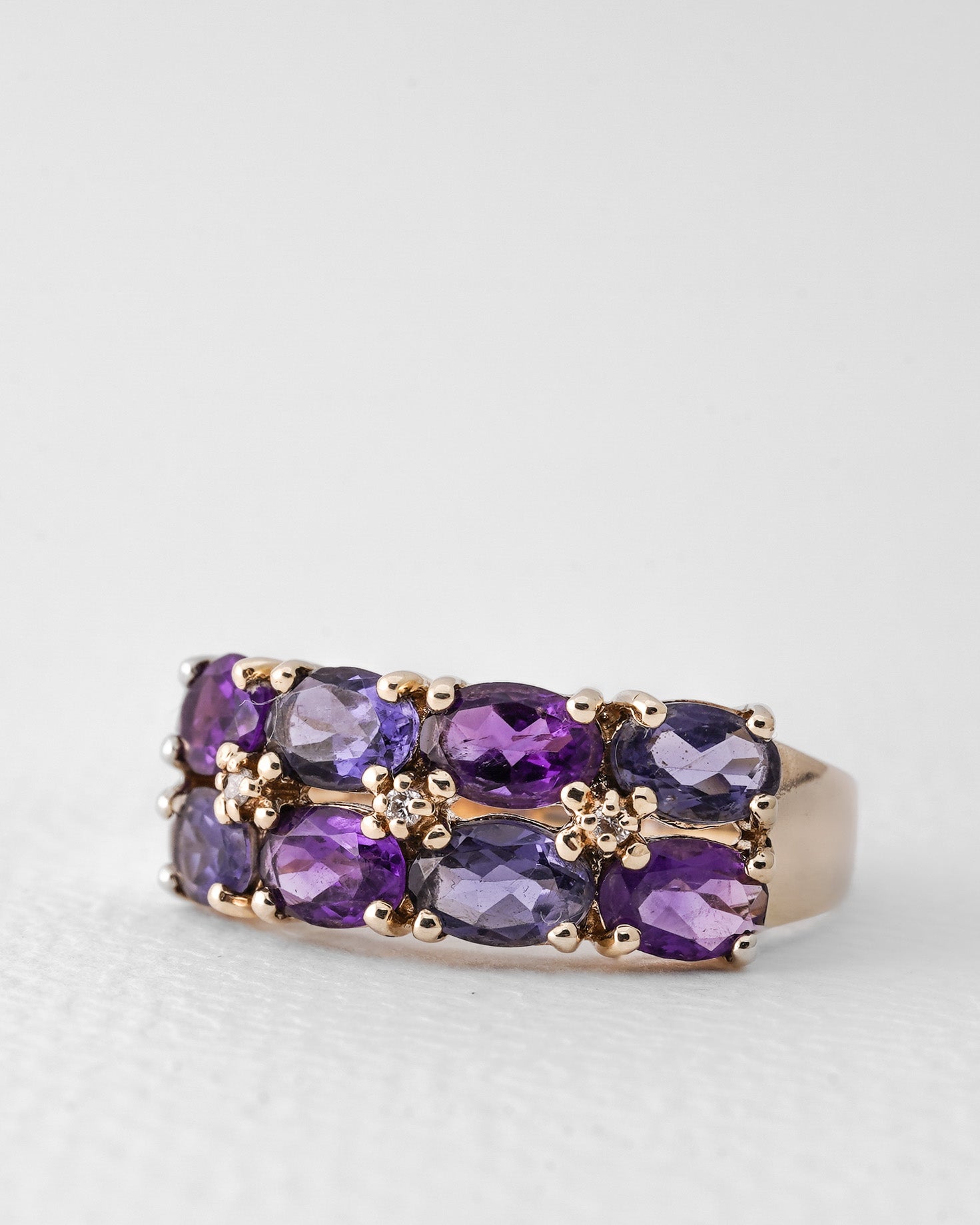 Valentina | Vintage Amethist, Ioliet & Diamant Cluster Ring