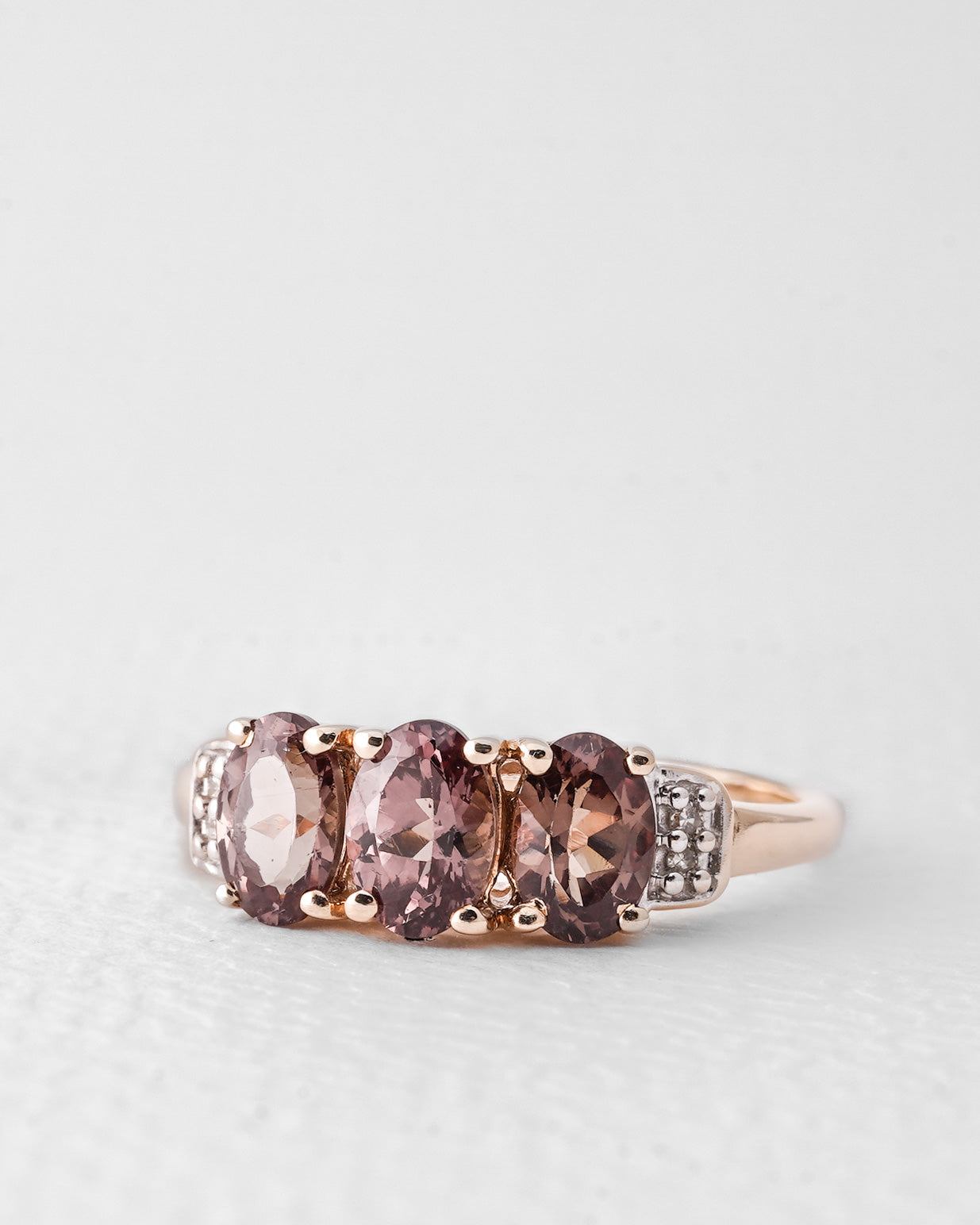 Aurelia | Vintage Kwarts & Diamant Driesteen Ring