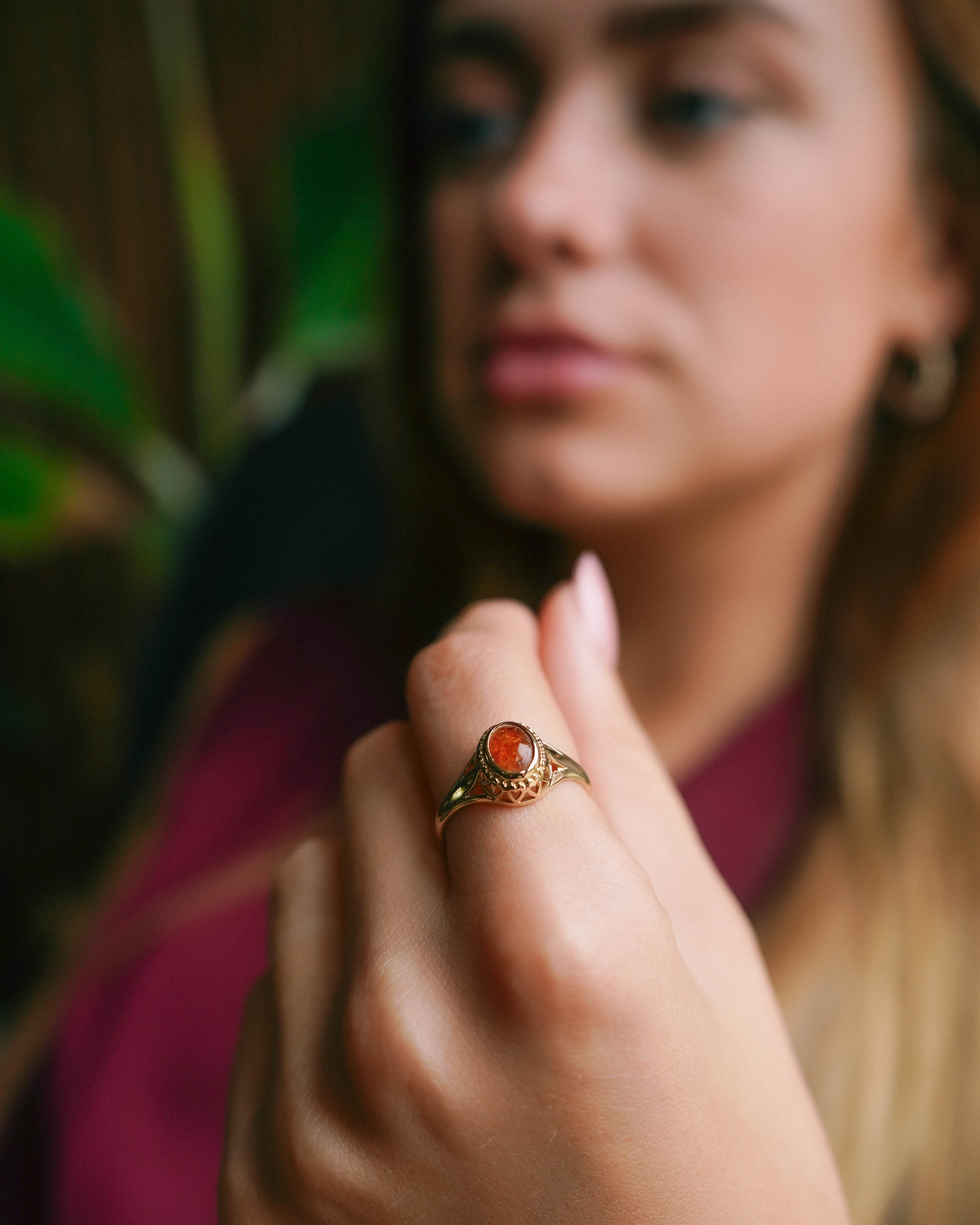 Sienna | Vintage Amber Solitaire Ring